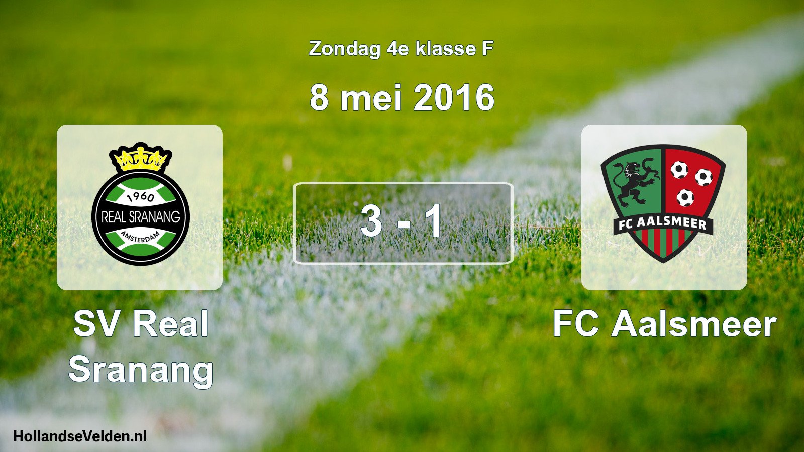 Total number of matches played: SV Real Sranang - FC Aalsmeer 3 - 1 (8 May 2016)