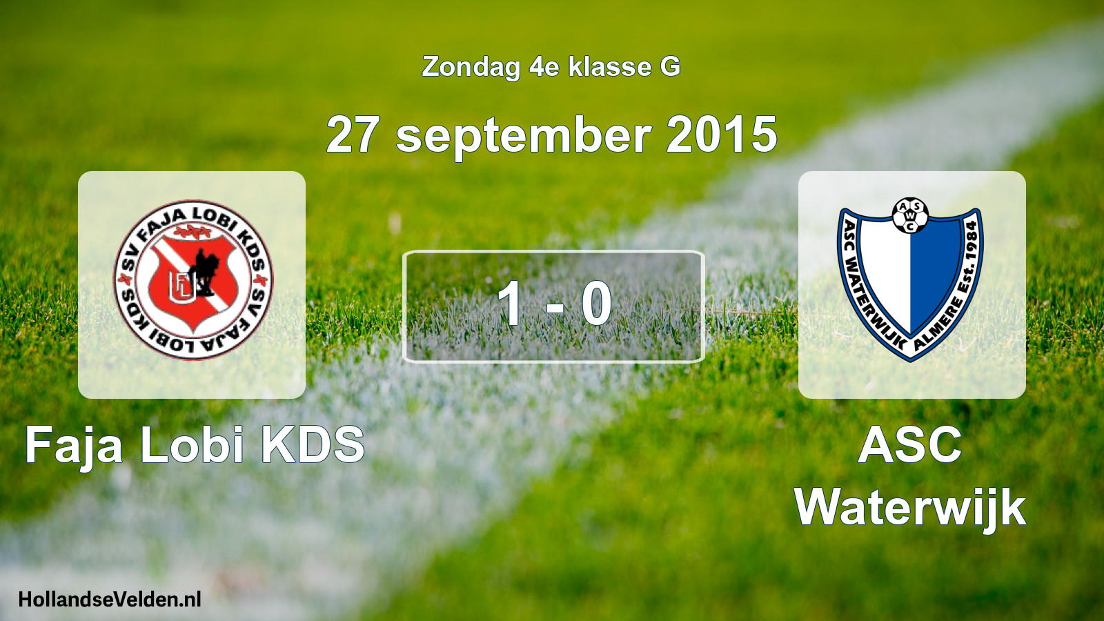 Total number of matches played: Faja Lobi KDS - ASC Waterwijk 1 - 0 (27 September 2015)
