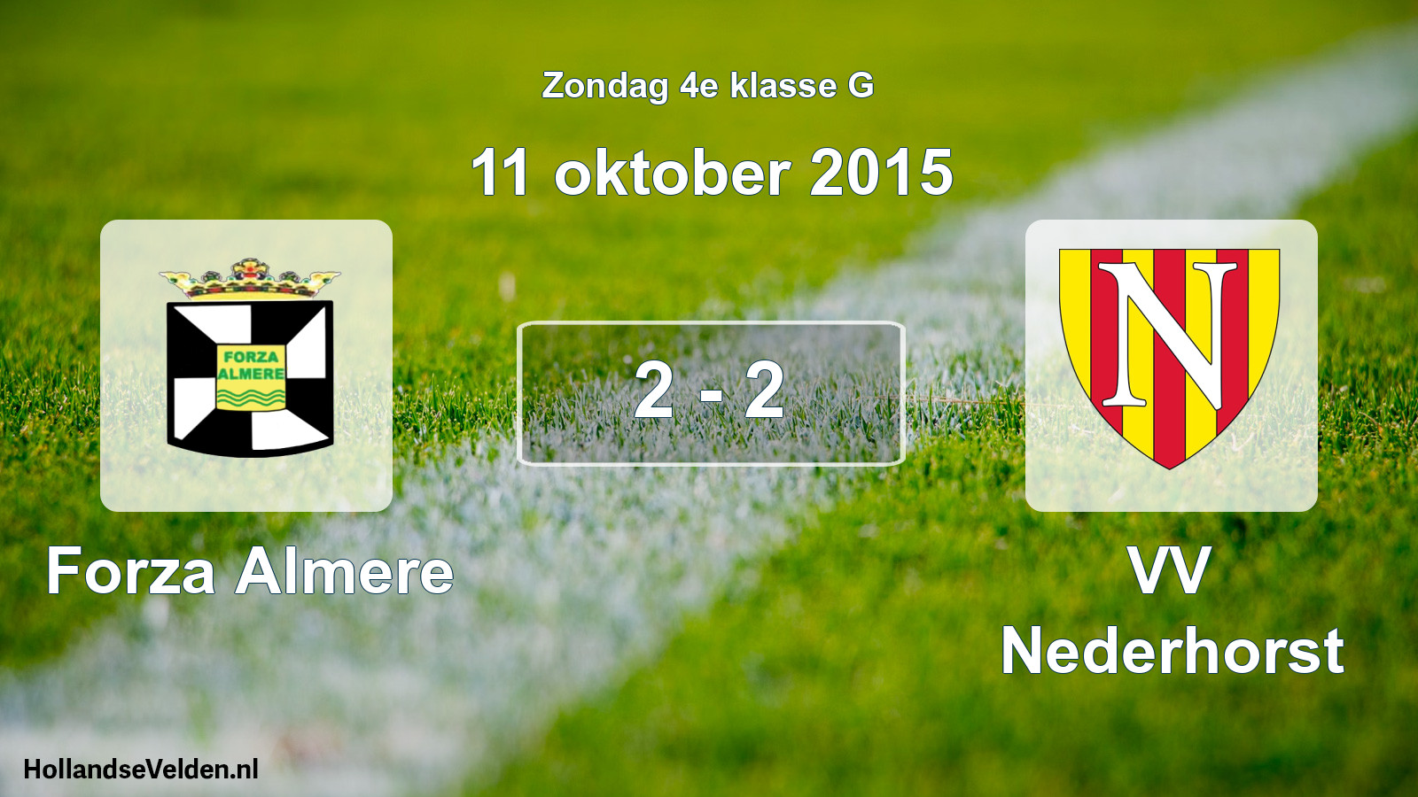 Total number of matches played: Forza Almere - VV Nederhorst 2 - 2 (11 October 2015)