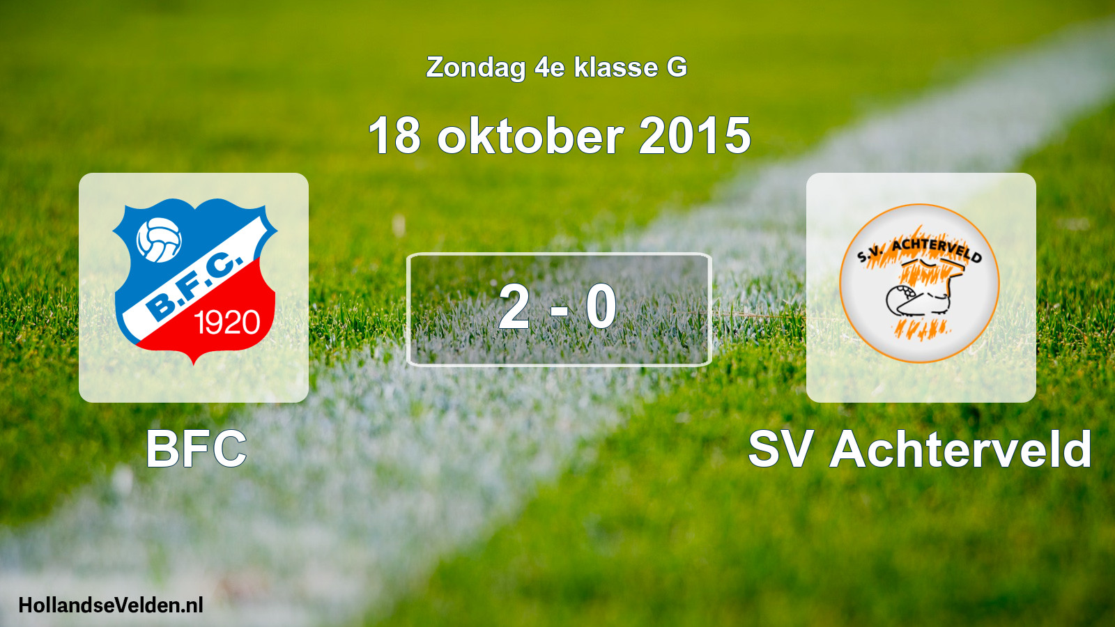 Total number of matches played: BFC - SV Achterveld 2 - 0 (18 October 2015)
