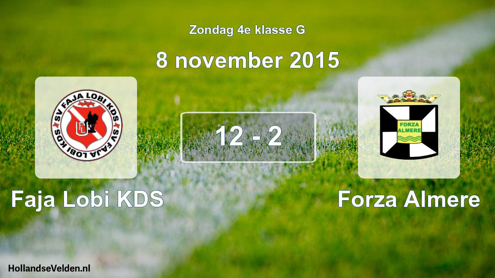 Total number of matches played: Faja Lobi KDS - Forza Almere 12 - 2 (8 November 2015)