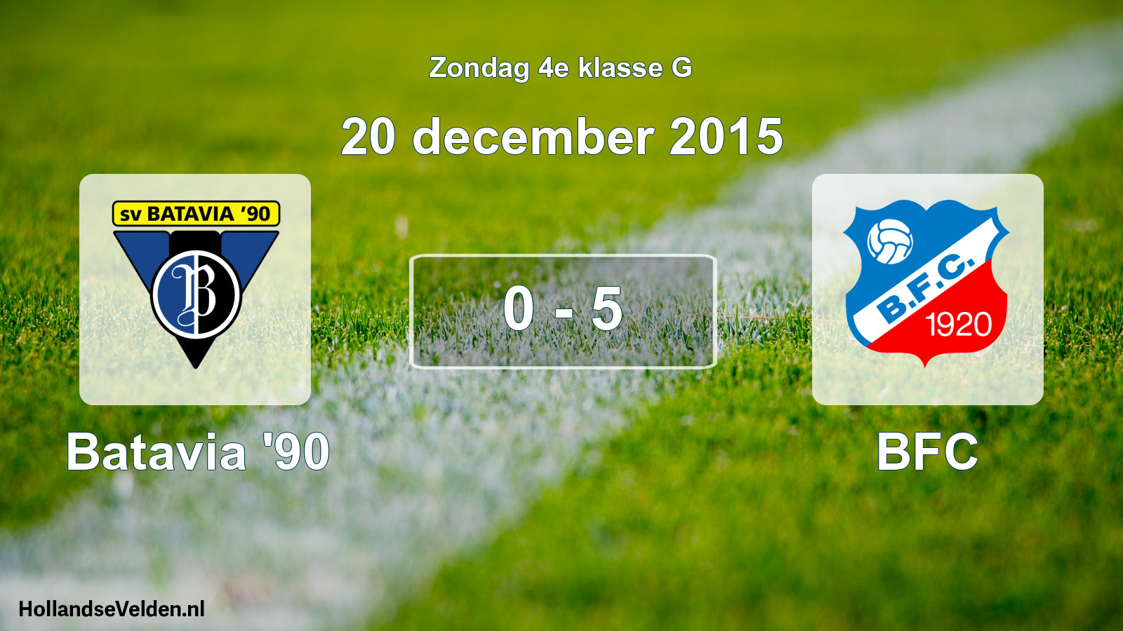 Total number of matches played: Batavia '90 - BFC 0 - 5 (20 December 2015)