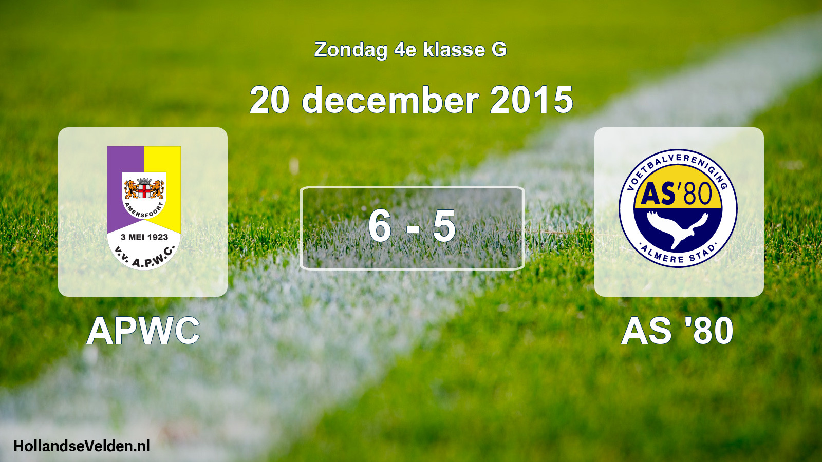 Total number of matches played: APWC - AS '80 6 - 5 (20 December 2015)