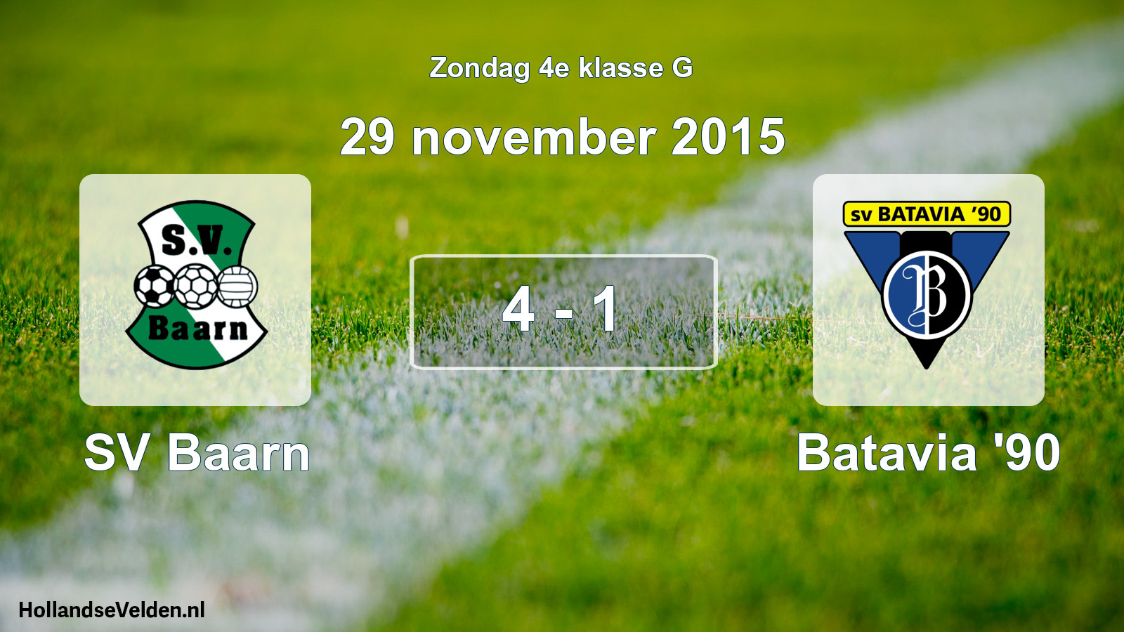 Total number of matches played: SV Baarn - Batavia '90 4 - 1 (29 November 2015)