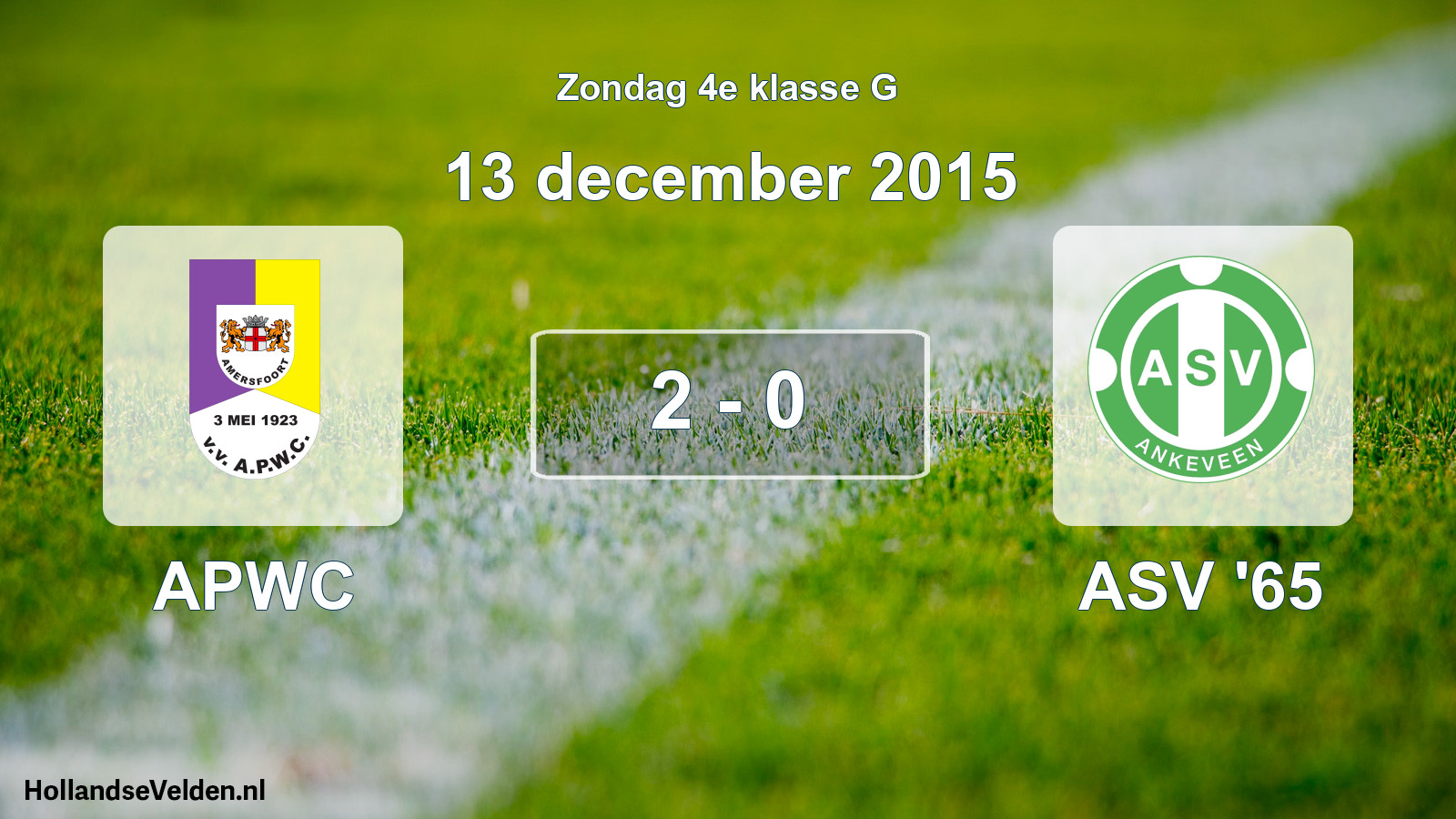 Total number of matches played: APWC - ASV '65 2 - 0 (13 December 2015)