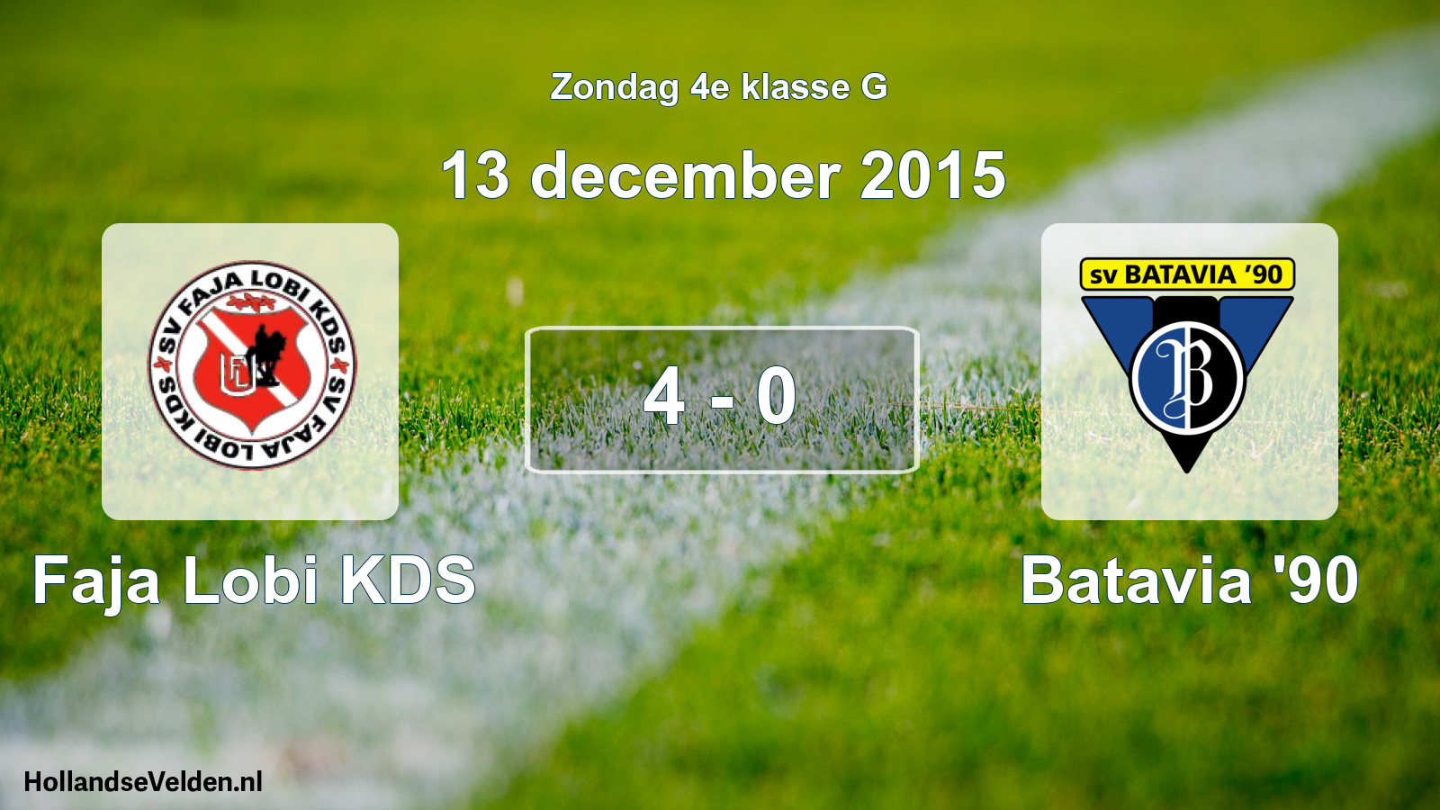 Total number of matches played: Faja Lobi KDS - Batavia '90 4 - 0 (13 December 2015)