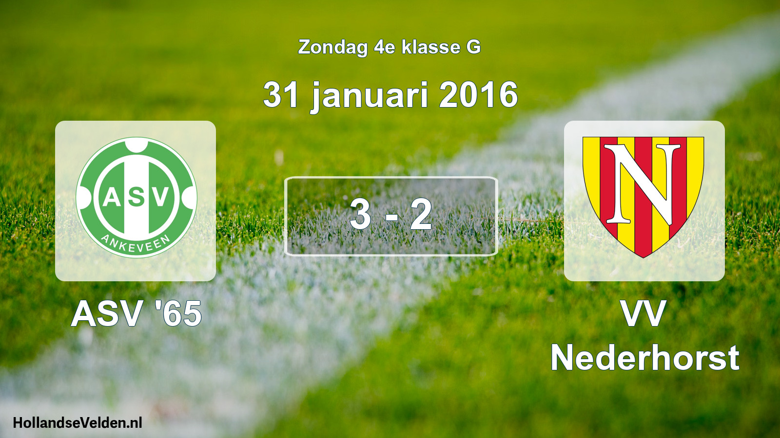 Total number of matches played: ASV '65 - VV Nederhorst 3 - 2 (31 January 2016)