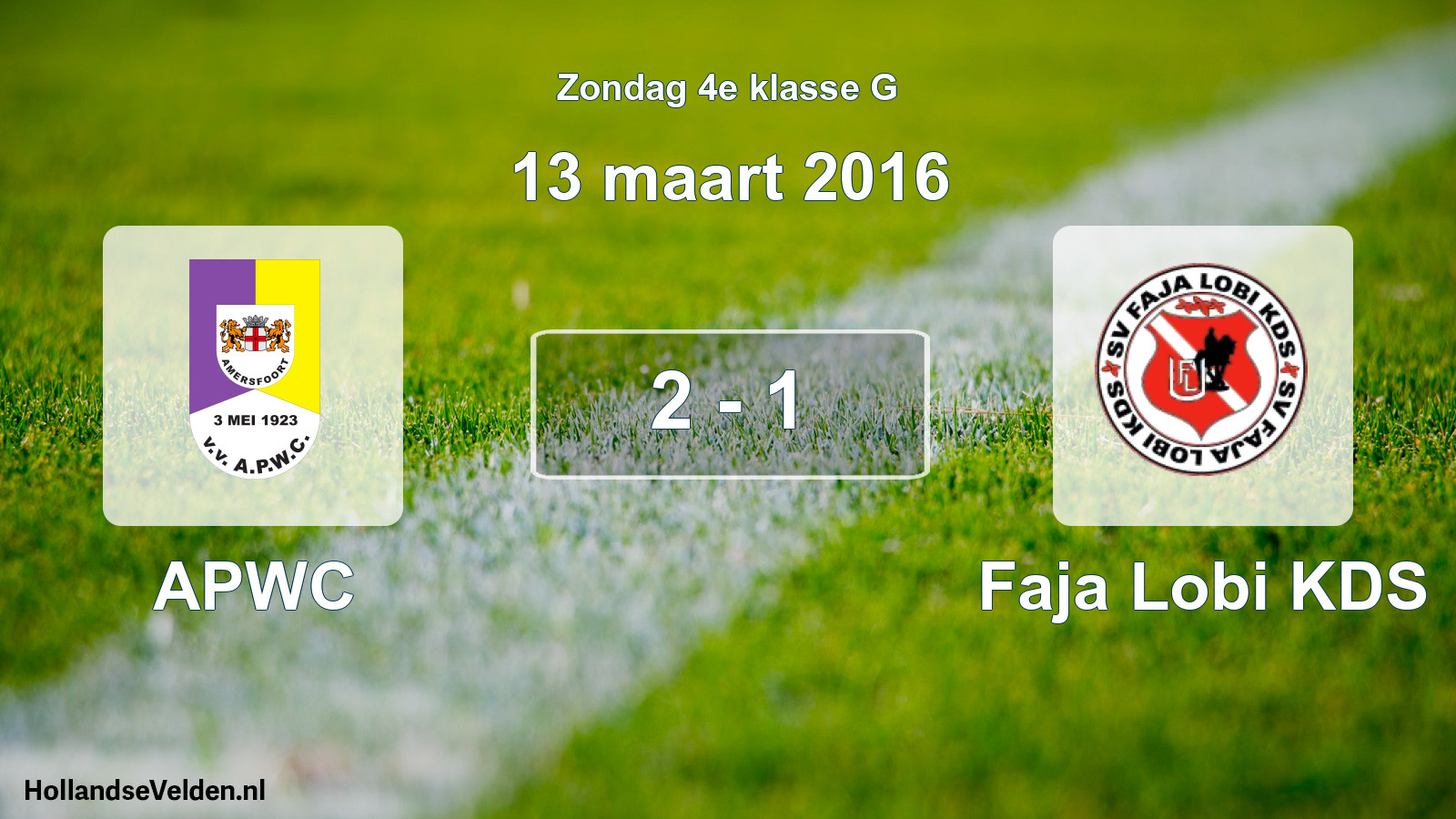 Total number of matches played: APWC - Faja Lobi KDS 2 - 1 (13 March 2016)
