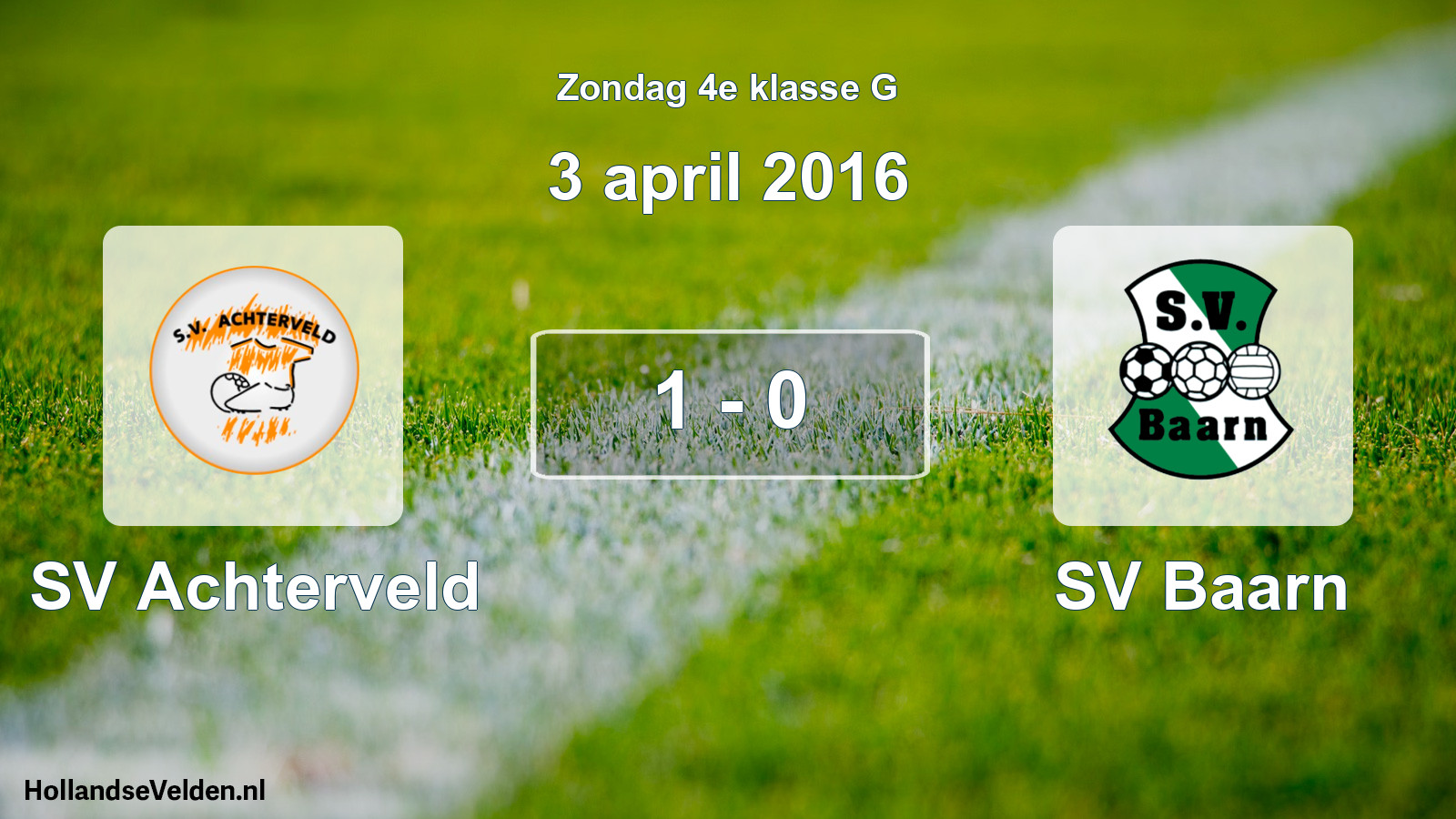 Total number of matches played: SV Achterveld - SV Baarn 1 - 0 (3 April 2016)