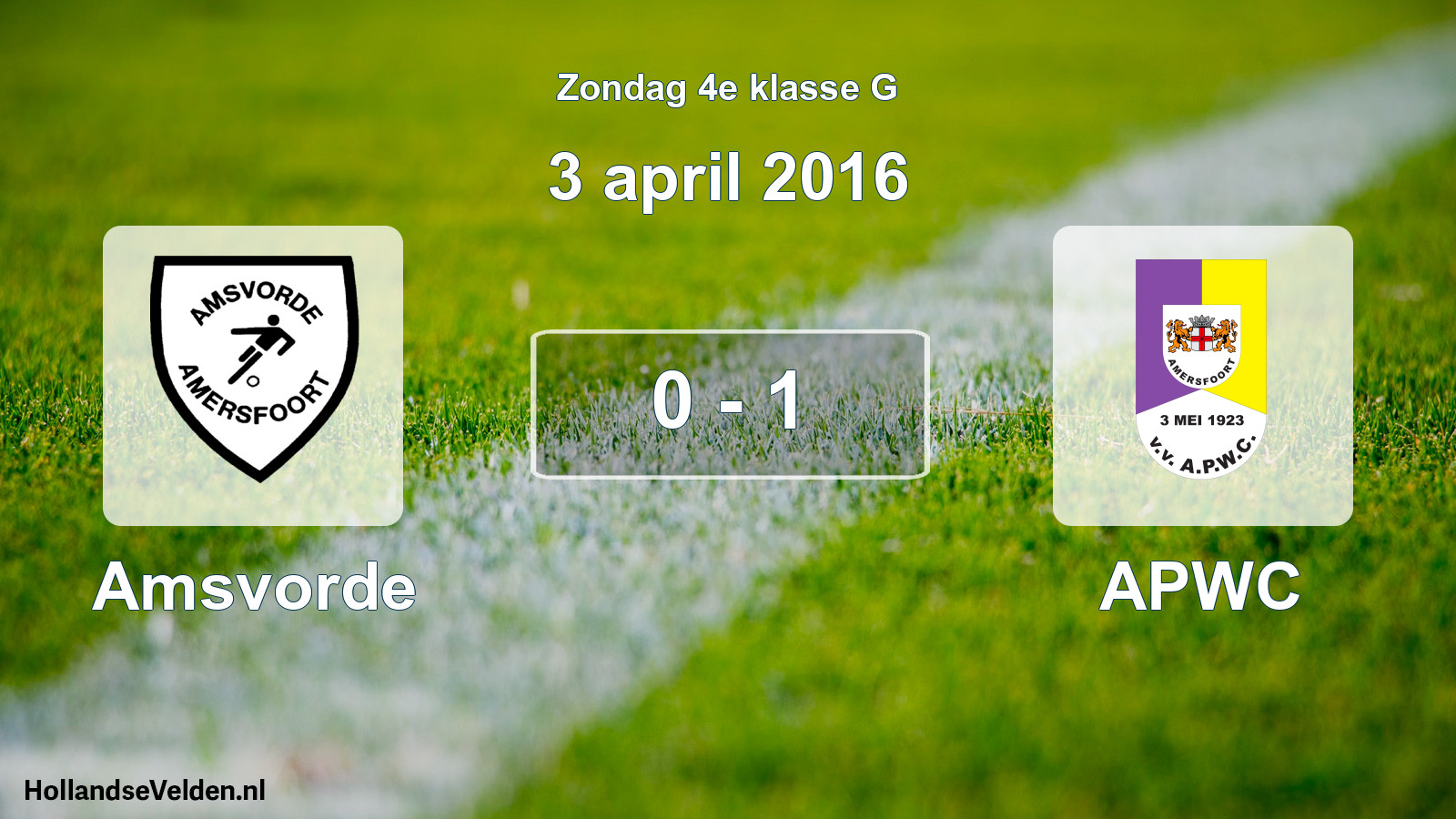Total number of matches played: Amsvorde - APWC 0 - 1 (3 April 2016)