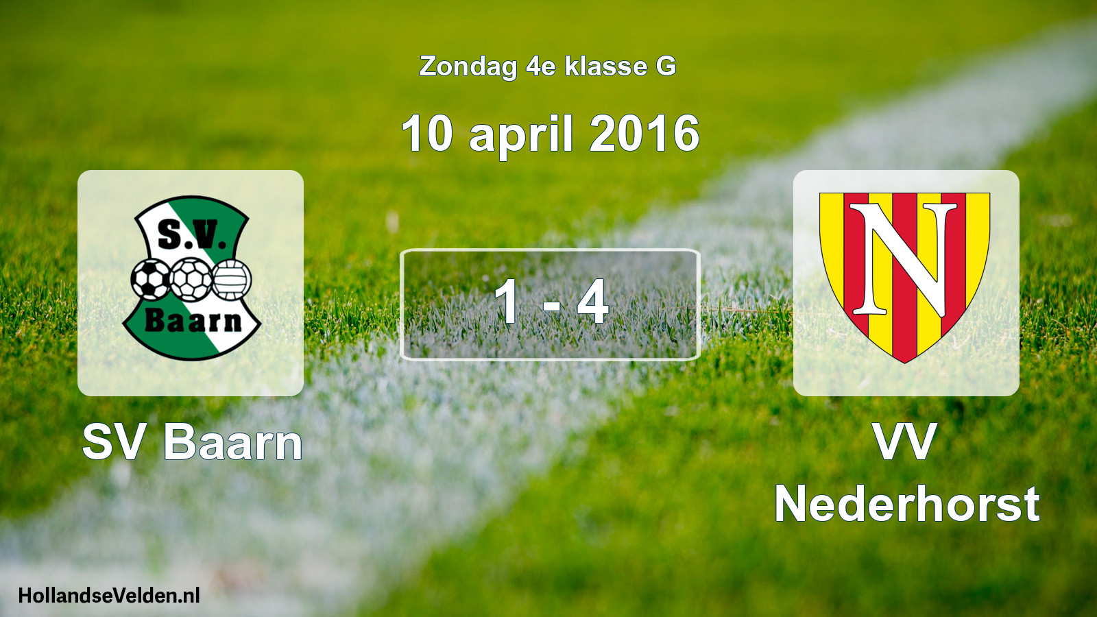 Total number of matches played: SV Baarn - VV Nederhorst 1 - 4 (10 April 2016)