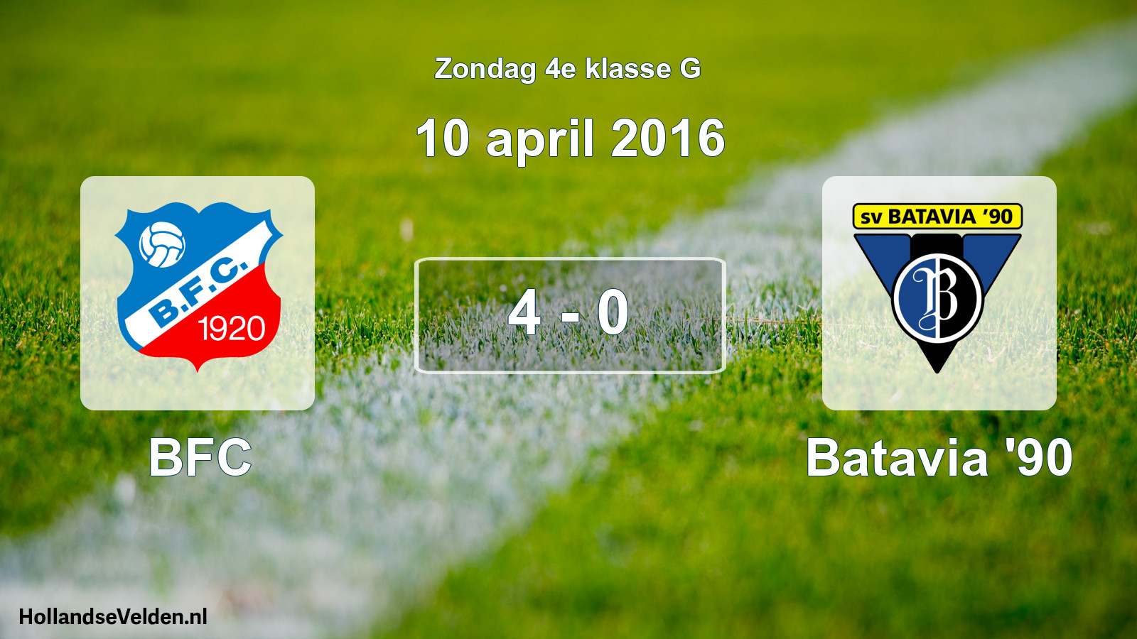 Total number of matches played: BFC - Batavia '90 4 - 0 (10 April 2016)