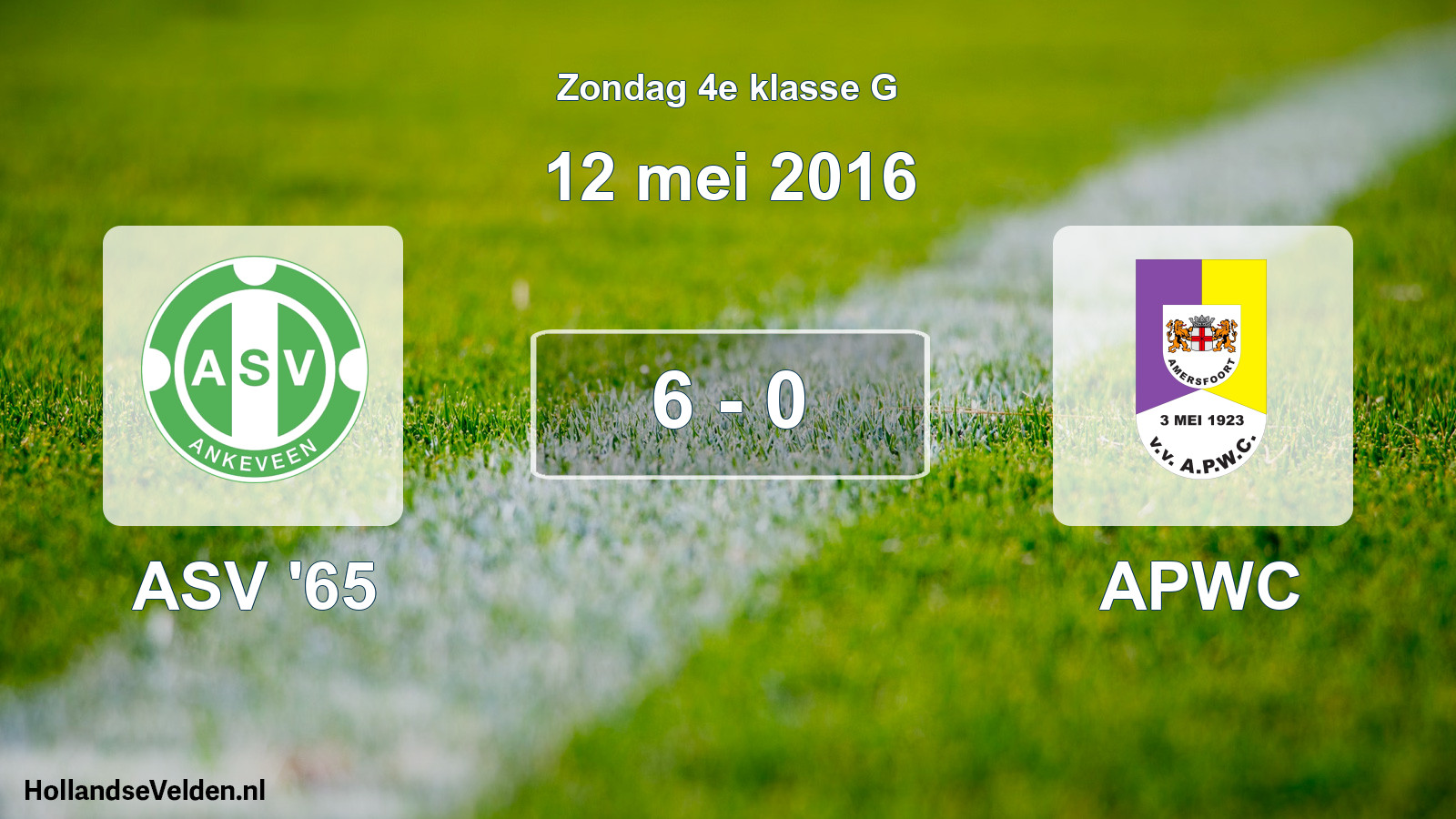 Total number of matches played: ASV '65 - APWC 6 - 0 (12 May 2016)
