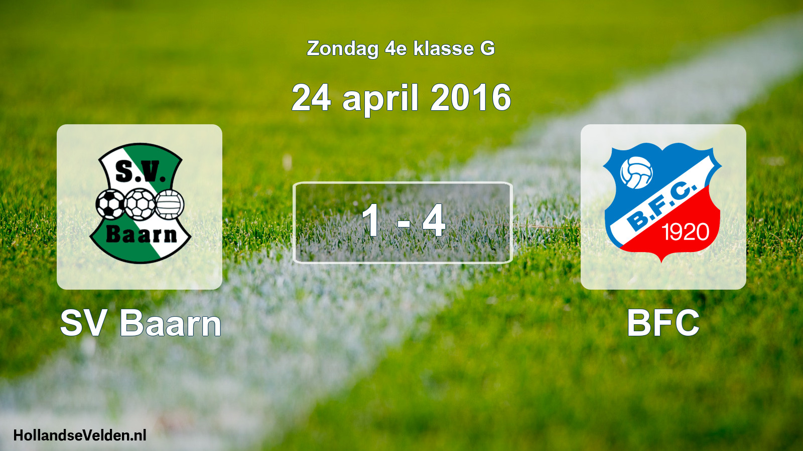 Total number of matches played: SV Baarn - BFC 1 - 4 (24 April 2016)