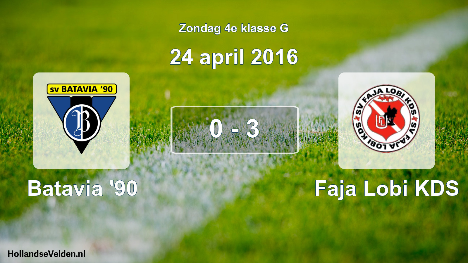 Total number of matches played: Batavia '90 - Faja Lobi KDS 0 - 3 (24 April 2016)