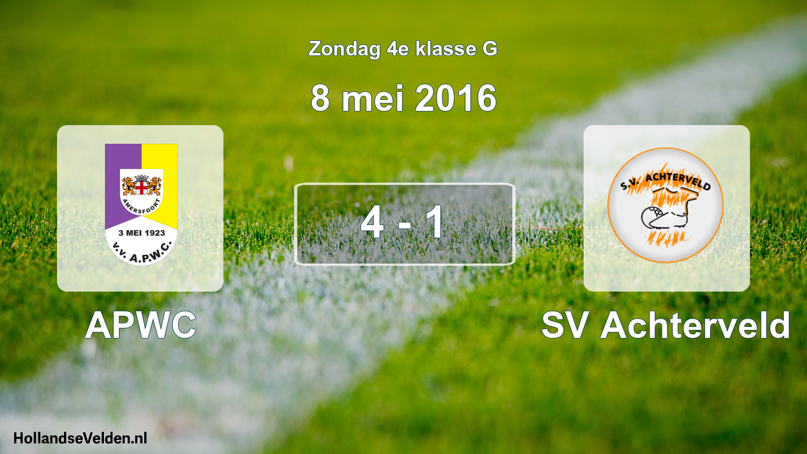 Total number of matches played: APWC - SV Achterveld 4 - 1 (8 May 2016)