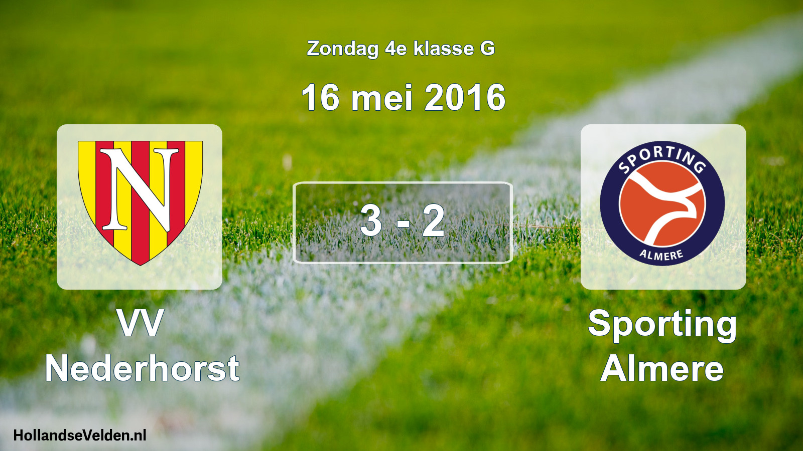 Total number of matches played: VV Nederhorst - Sporting Almere 3 - 2 (16 May 2016)