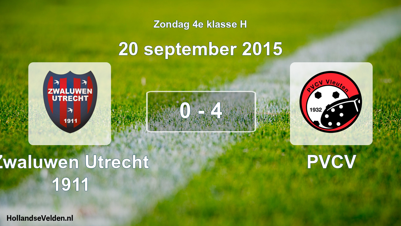 Total number of matches played: Zwaluwen Utrecht 1911 - PVCV 0 - 4 (20 September 2015)