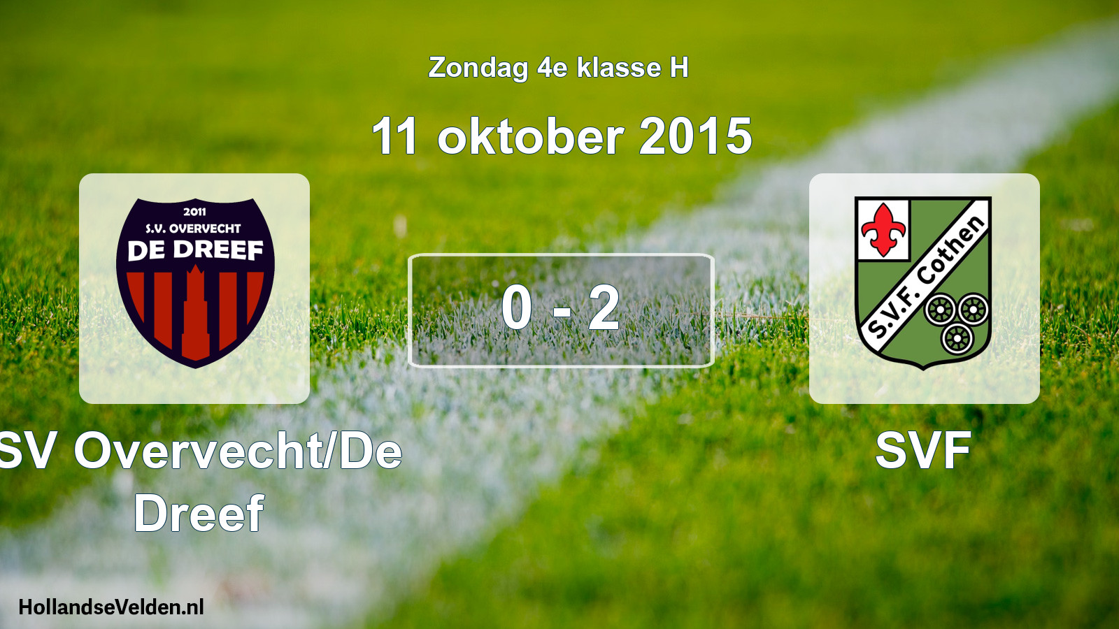 Total number of matches played: SV Overvecht/De Dreef - SVF 0 - 2 (11 October 2015)