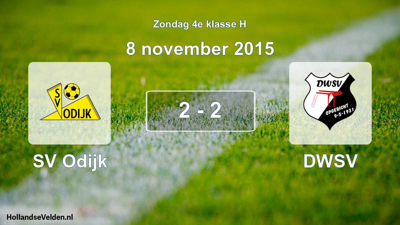 Total number of matches played: SV Odijk - DWSV 2 - 2 (8 November 2015)