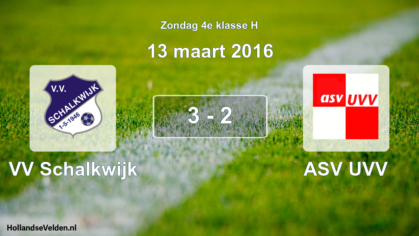 Total number of matches played: VV Schalkwijk - ASV UVV 3 - 2 (13 March 2016)