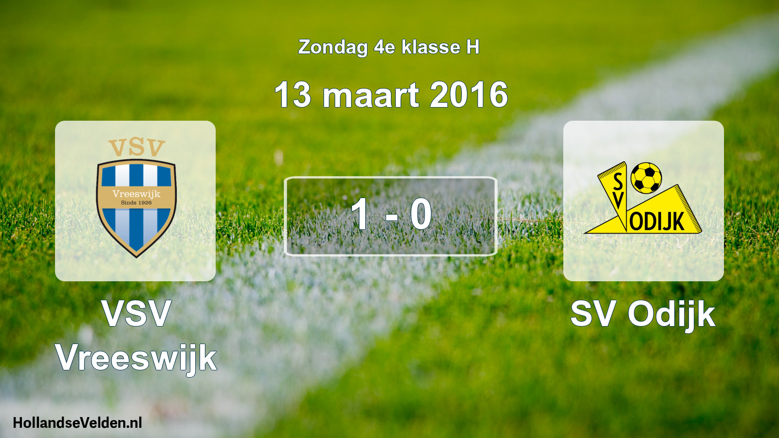 Total number of matches played: VSV Vreeswijk - SV Odijk 1 - 0 (13 March 2016)