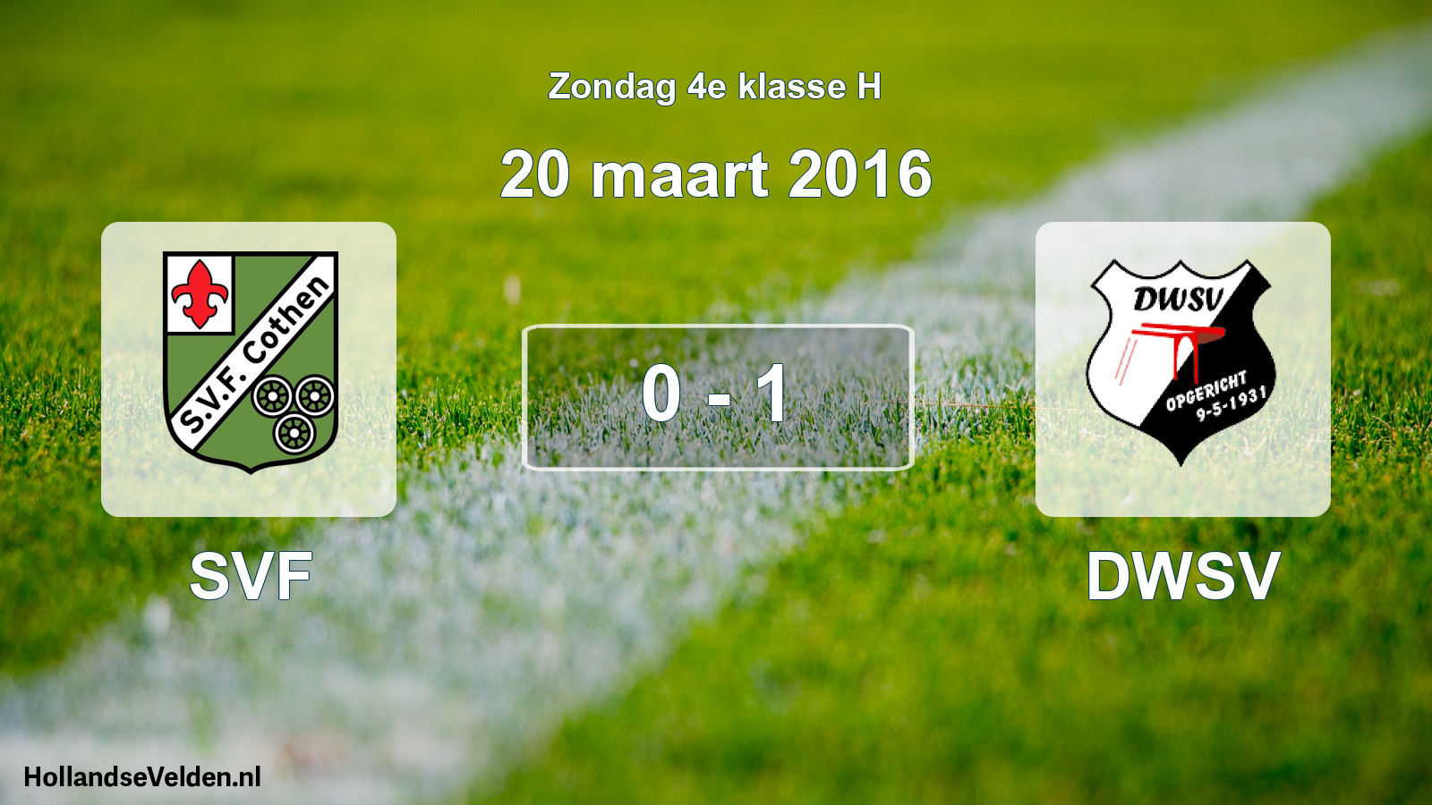 Total number of matches played: SVF - DWSV 0 - 1 (20 March 2016)