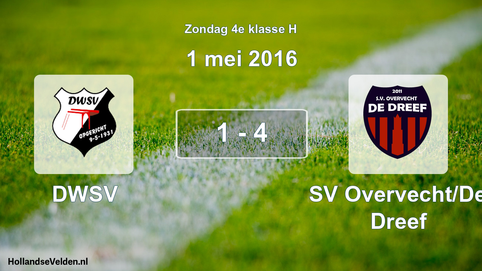 Total number of matches played: DWSV - SV Overvecht/De Dreef 1 - 4 (1 May 2016)