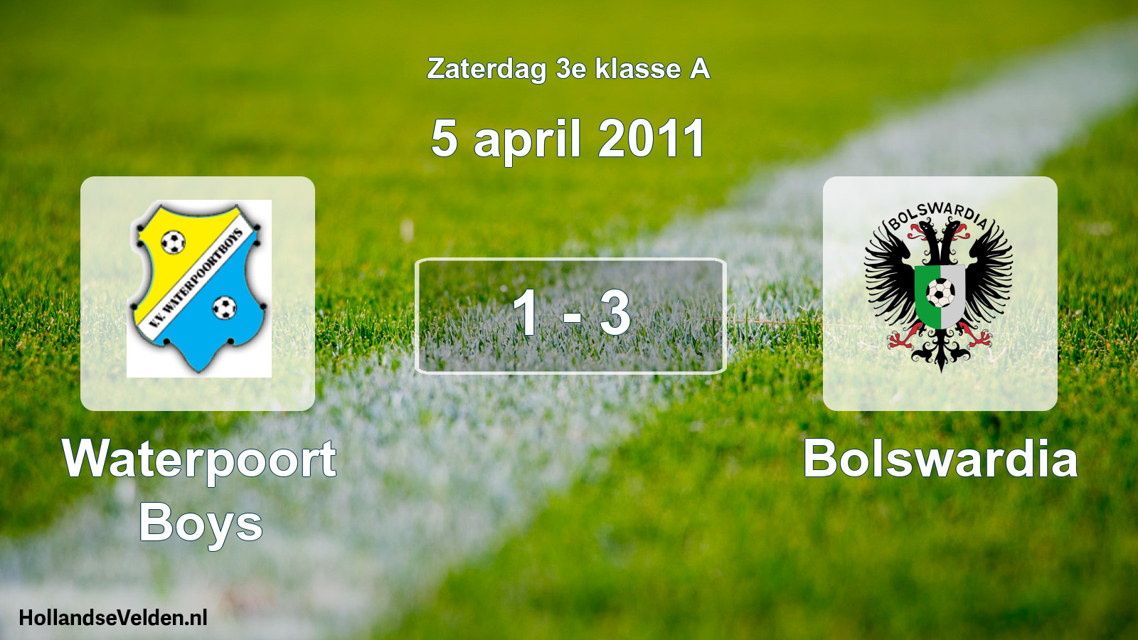 Total number of matches played: Waterpoort Boys - Bolswardia 1 - 3 (5 April 2011)