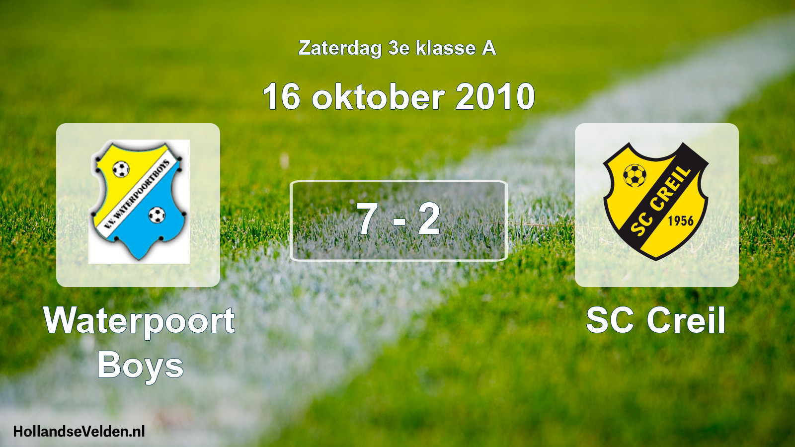 Total number of matches played: Waterpoort Boys - SC Creil 7 - 2 (16 October 2010)