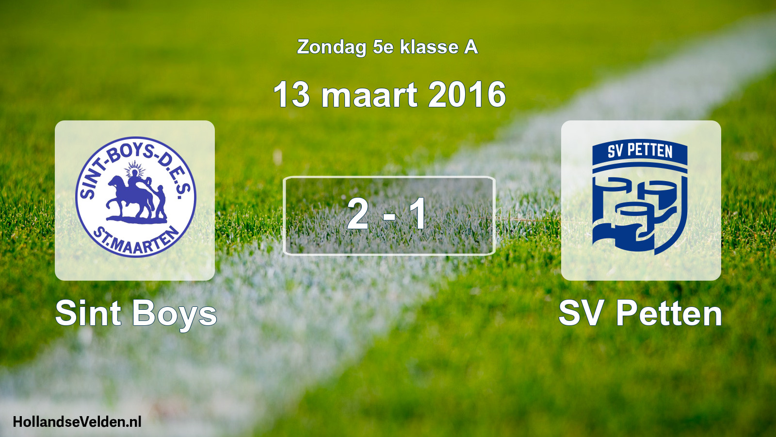 Total number of matches played: Sint Boys - SV Petten 2 - 1 (13 March 2016)