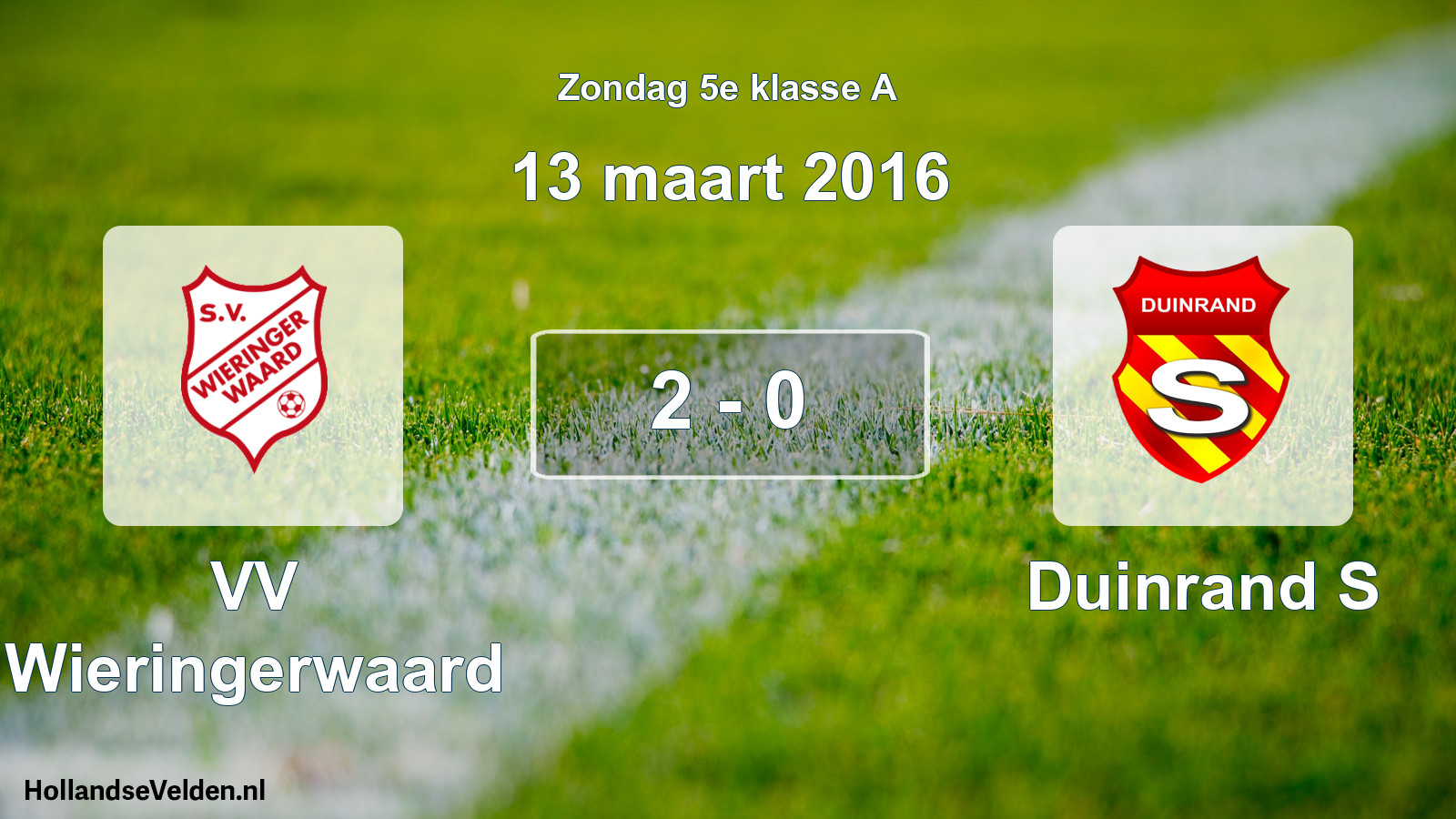 Total number of matches played: VV Wieringerwaard - Duinrand S 2 - 0 (13 March 2016)