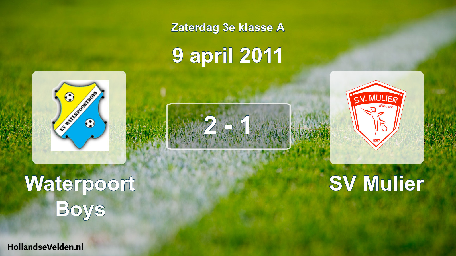 Total number of matches played: Waterpoort Boys - SV Mulier 2 - 1 (9 April 2011)