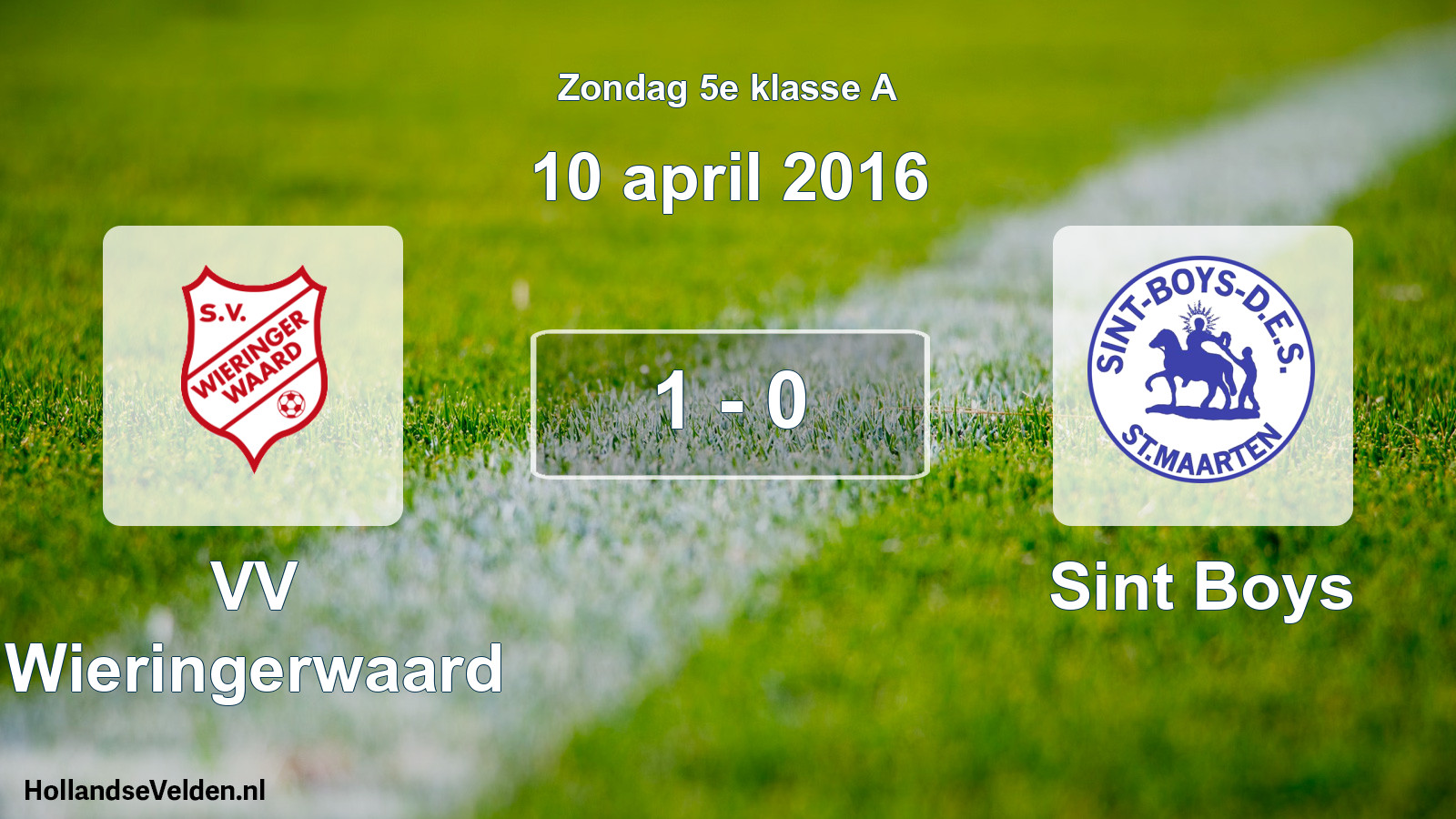 Total number of matches played: VV Wieringerwaard - Sint Boys 1 - 0 (10 April 2016)