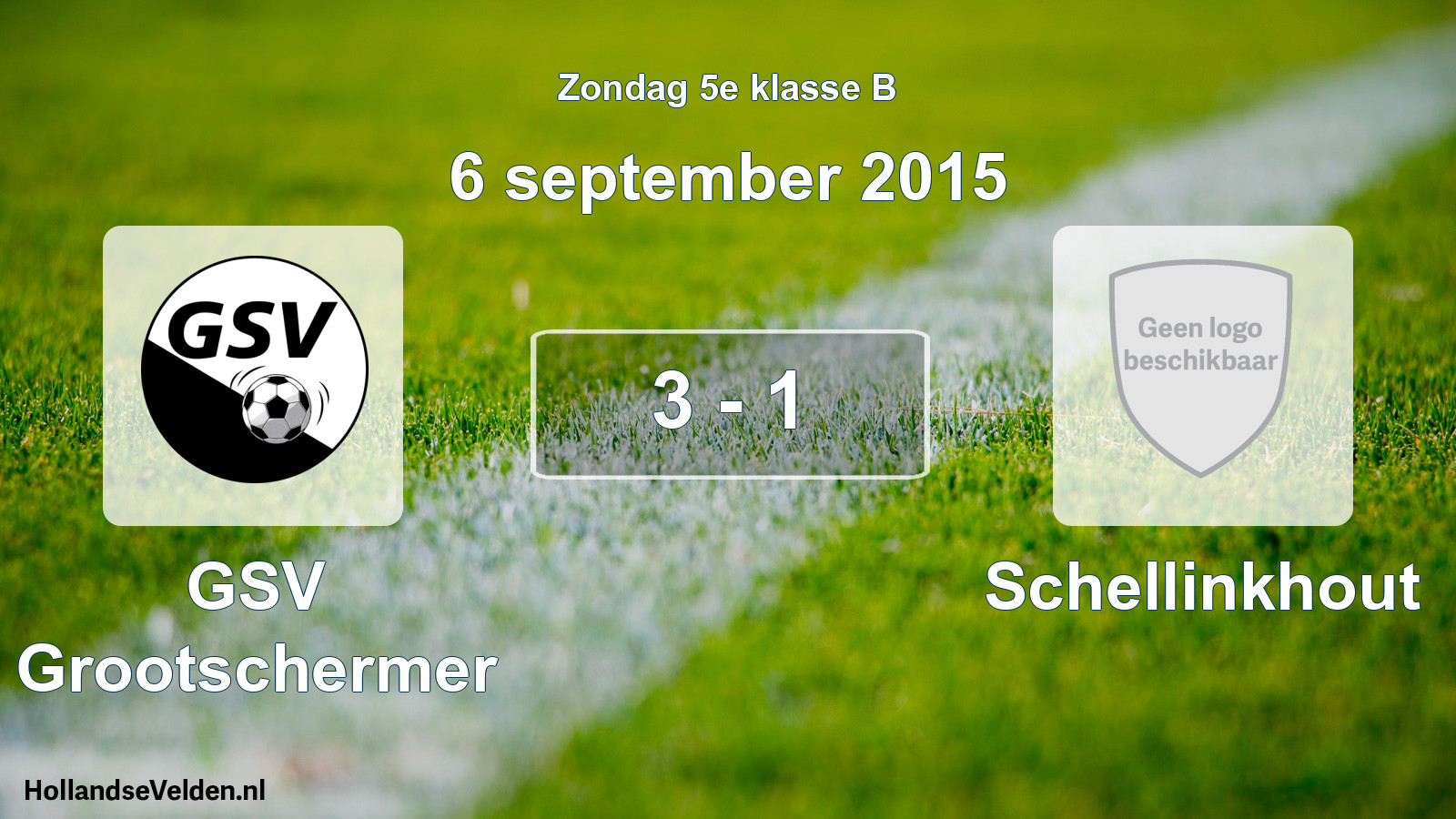Total number of matches played: GSV Grootschermer - Schellinkhout 3 - 1 (6 September 2015)