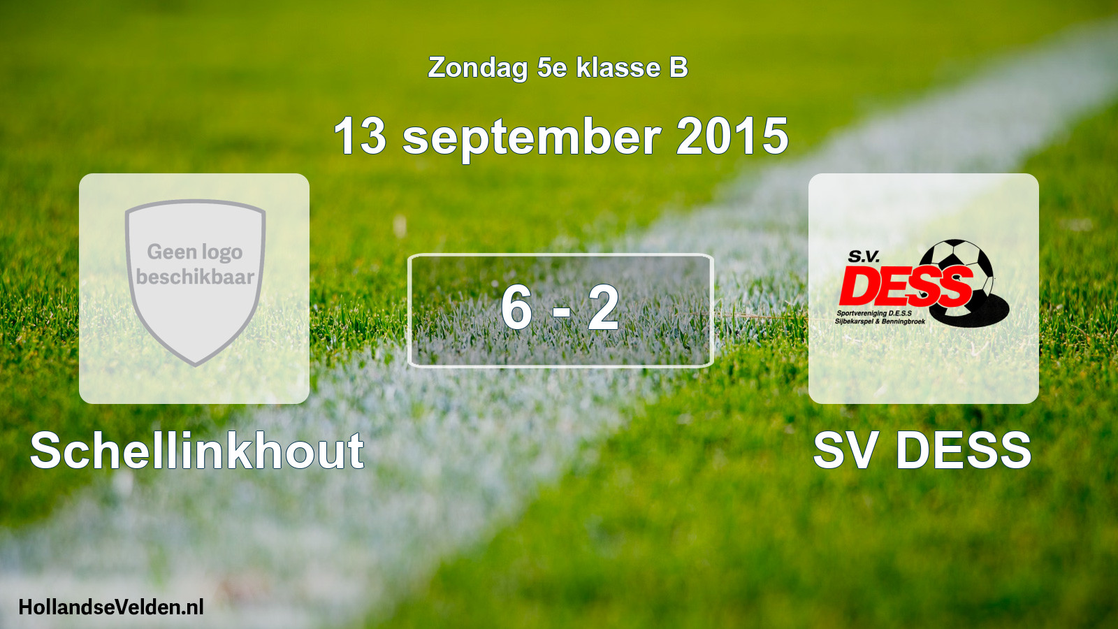 Total number of matches played: Schellinkhout - SV DESS 6 - 2 (13 September 2015)