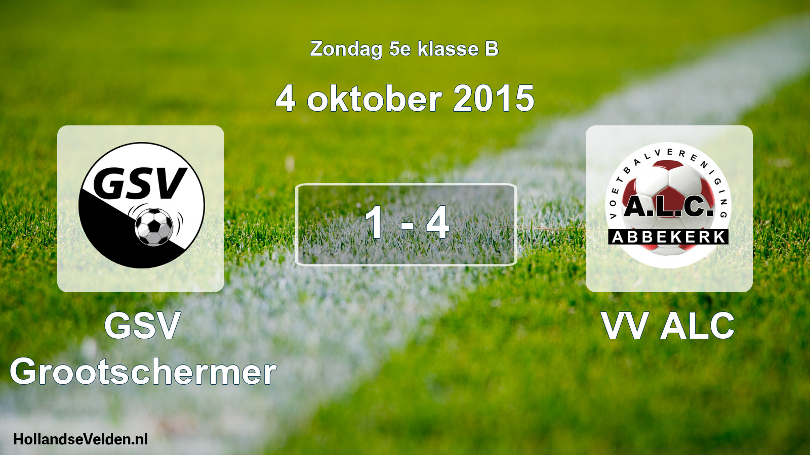 Total number of matches played: GSV Grootschermer - VV ALC 1 - 4 (4 October 2015)