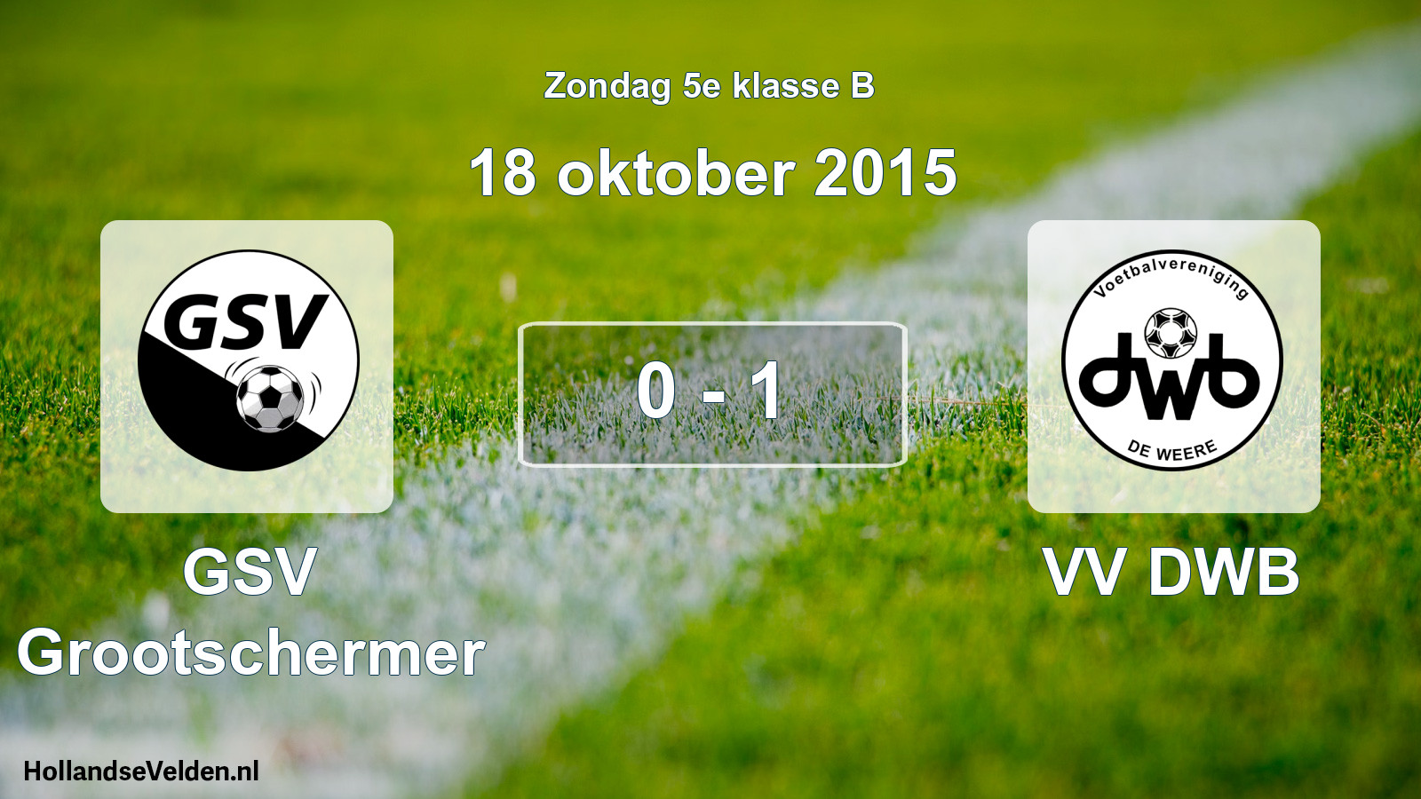 Total number of matches played: GSV Grootschermer - VV DWB 0 - 1 (18 October 2015)