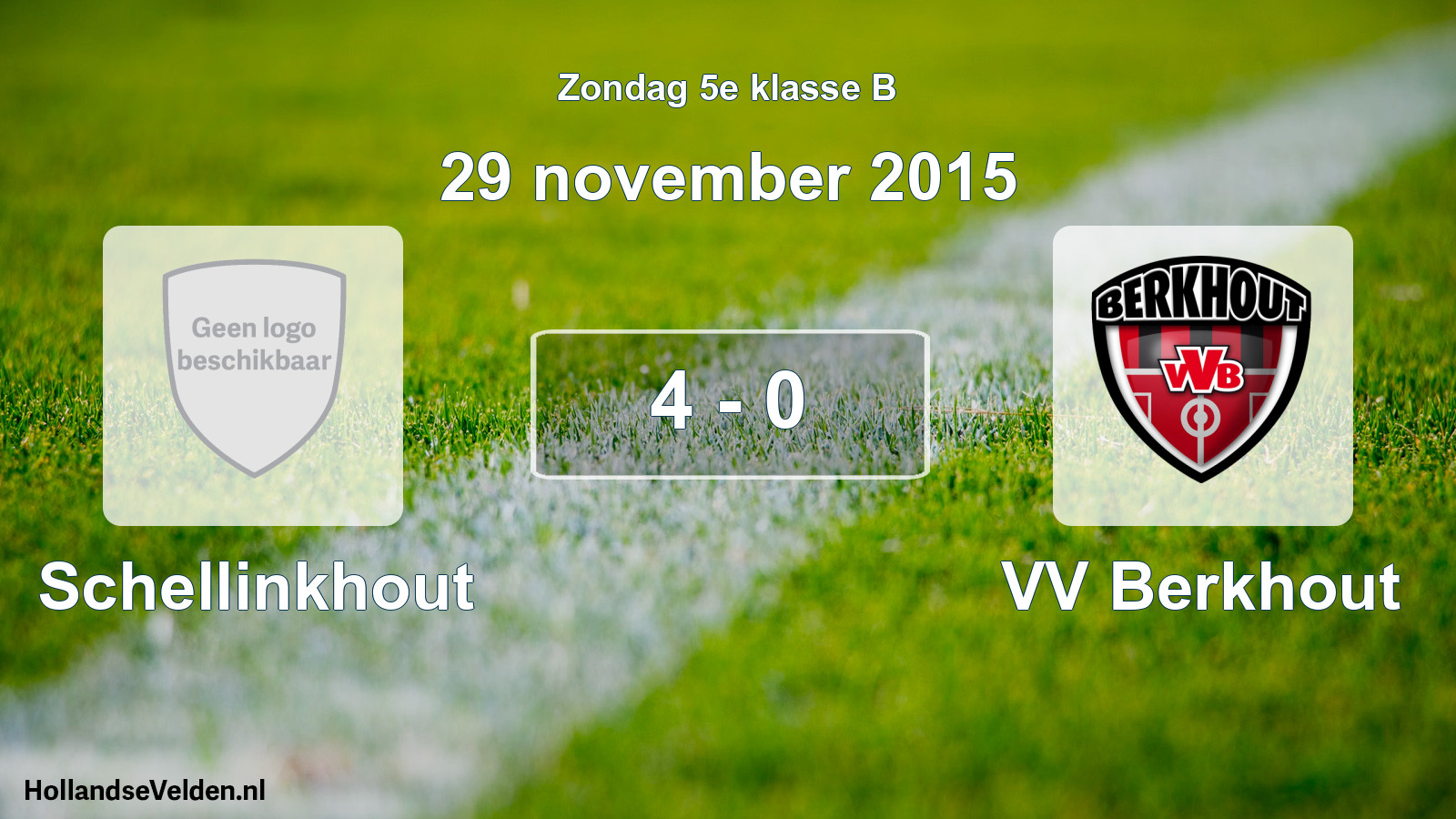 Total number of matches played: Schellinkhout - VV Berkhout 4 - 0 (29 November 2015)