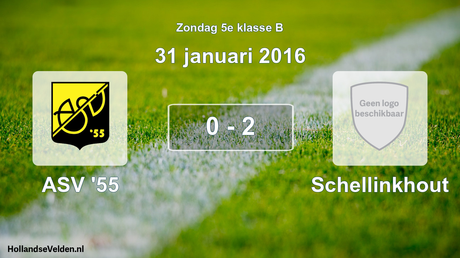 Total number of matches played: ASV '55 - Schellinkhout 0 - 2 (31 January 2016)