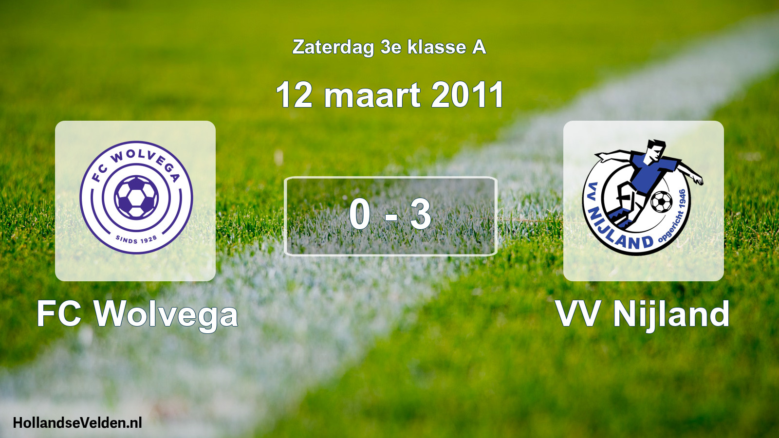 Total number of matches played: FC Wolvega - VV Nijland 0 - 3 (12 March 2011)