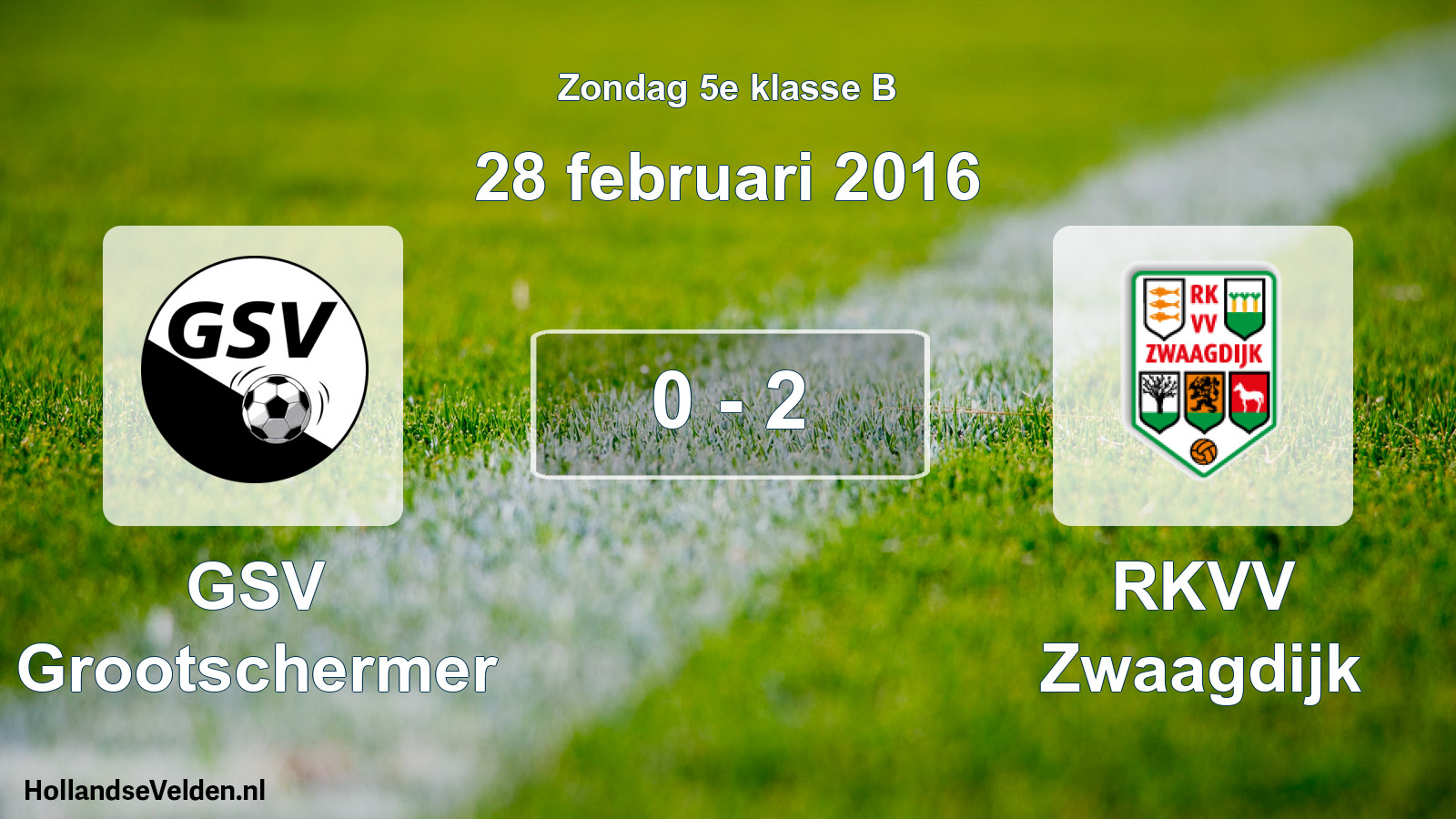Total number of matches played: GSV Grootschermer - RKVV Zwaagdijk 0 - 2 (28 February 2016)