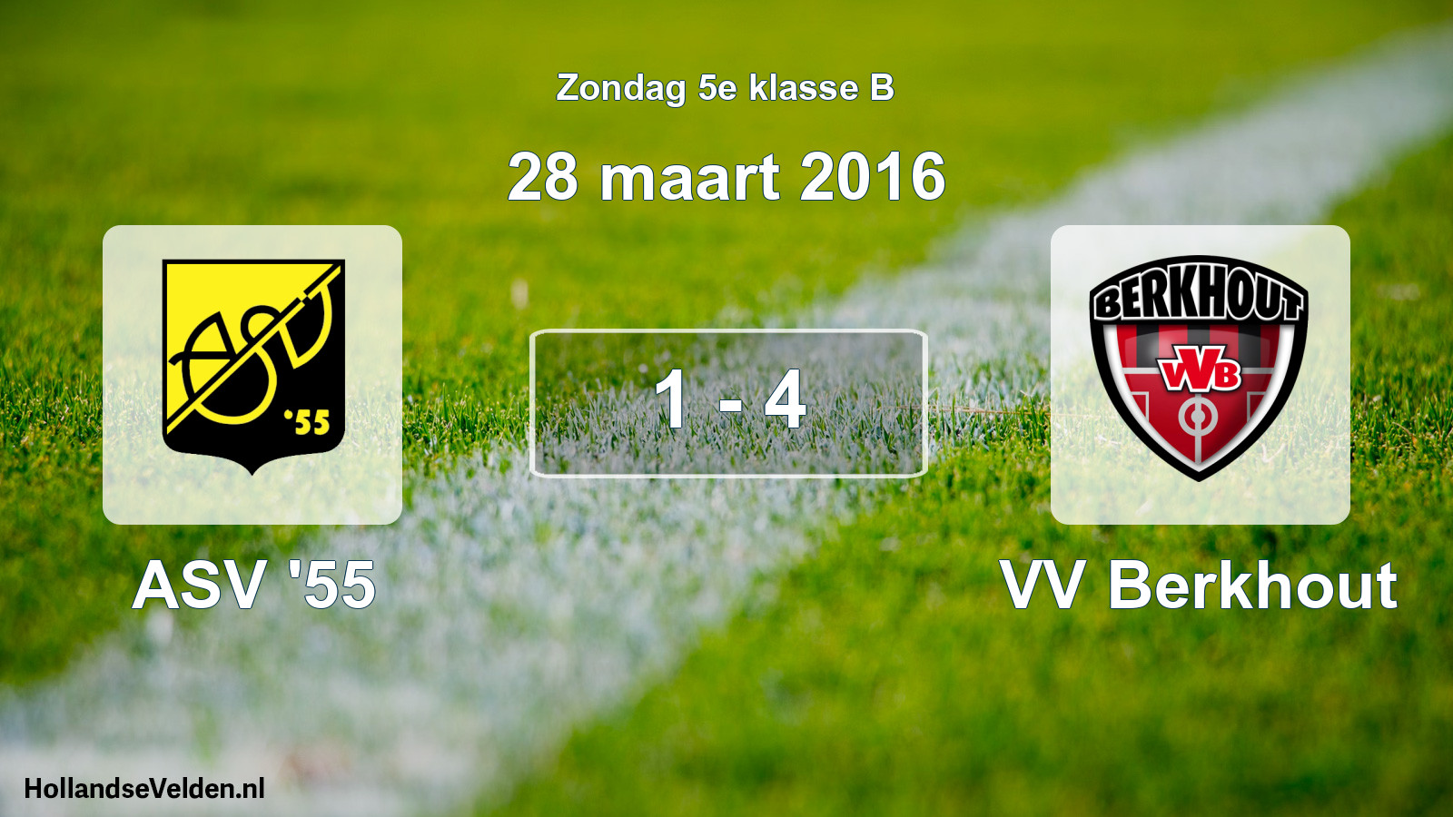 Total number of matches played: ASV '55 - VV Berkhout 1 - 4 (28 March 2016)