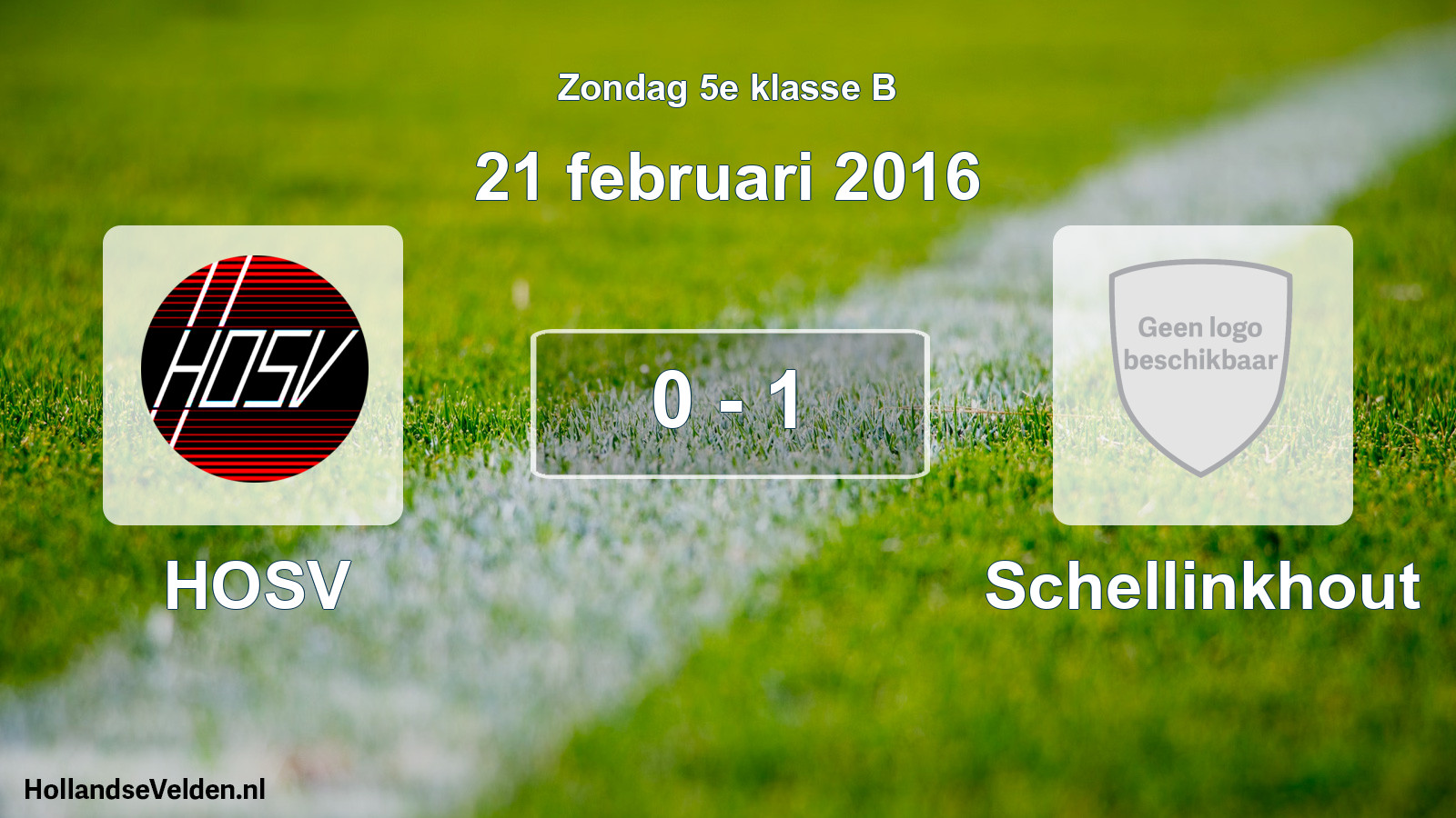 Total number of matches played: HOSV - Schellinkhout 0 - 1 (21 February 2016)