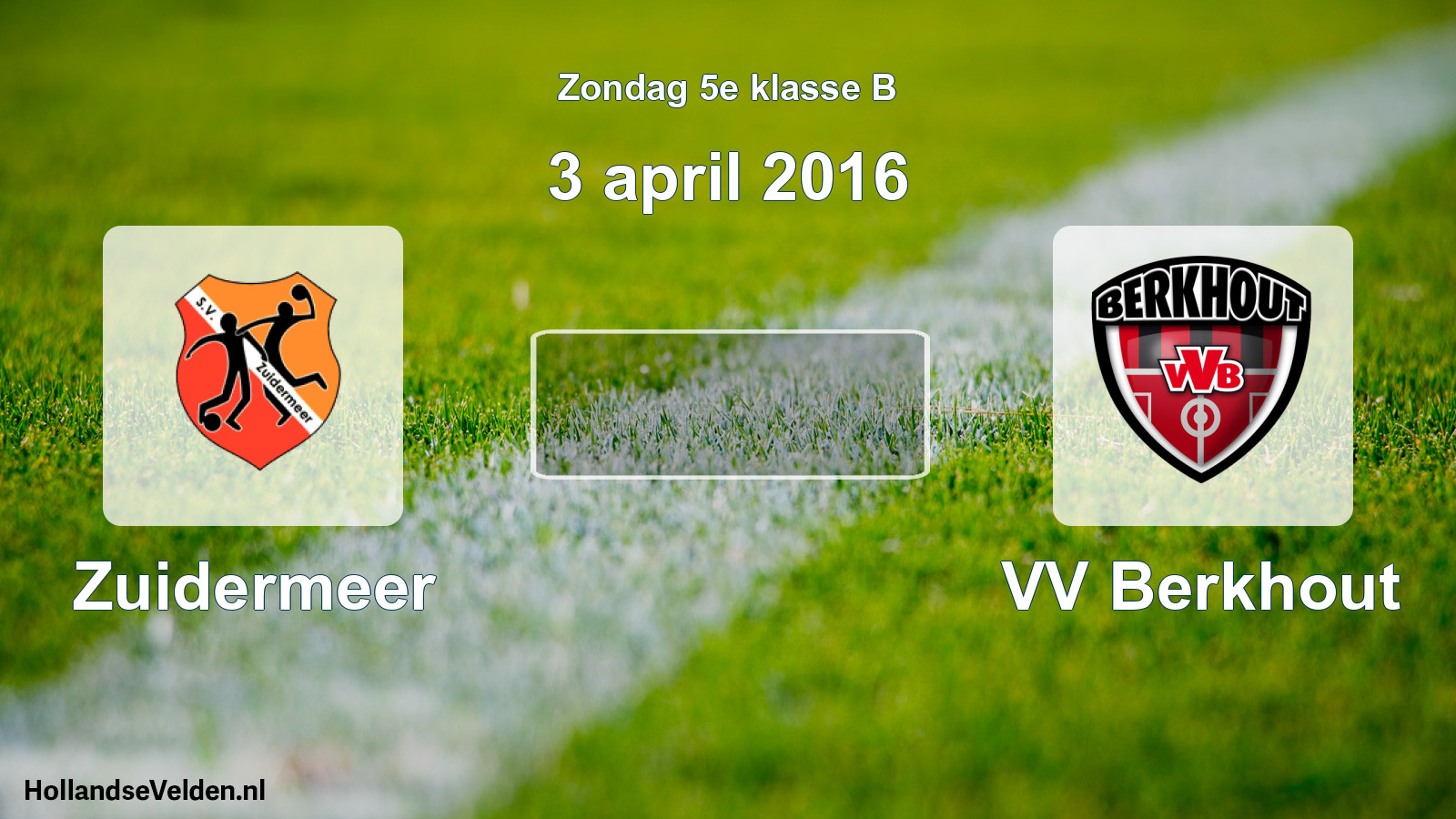 Scheduled Match: Zuidermeer - VV Berkhout (3 April 2016)