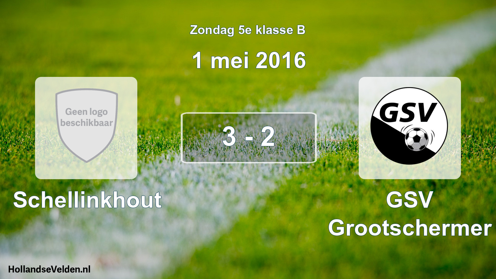 Total number of matches played: Schellinkhout - GSV Grootschermer 3 - 2 (1 May 2016)