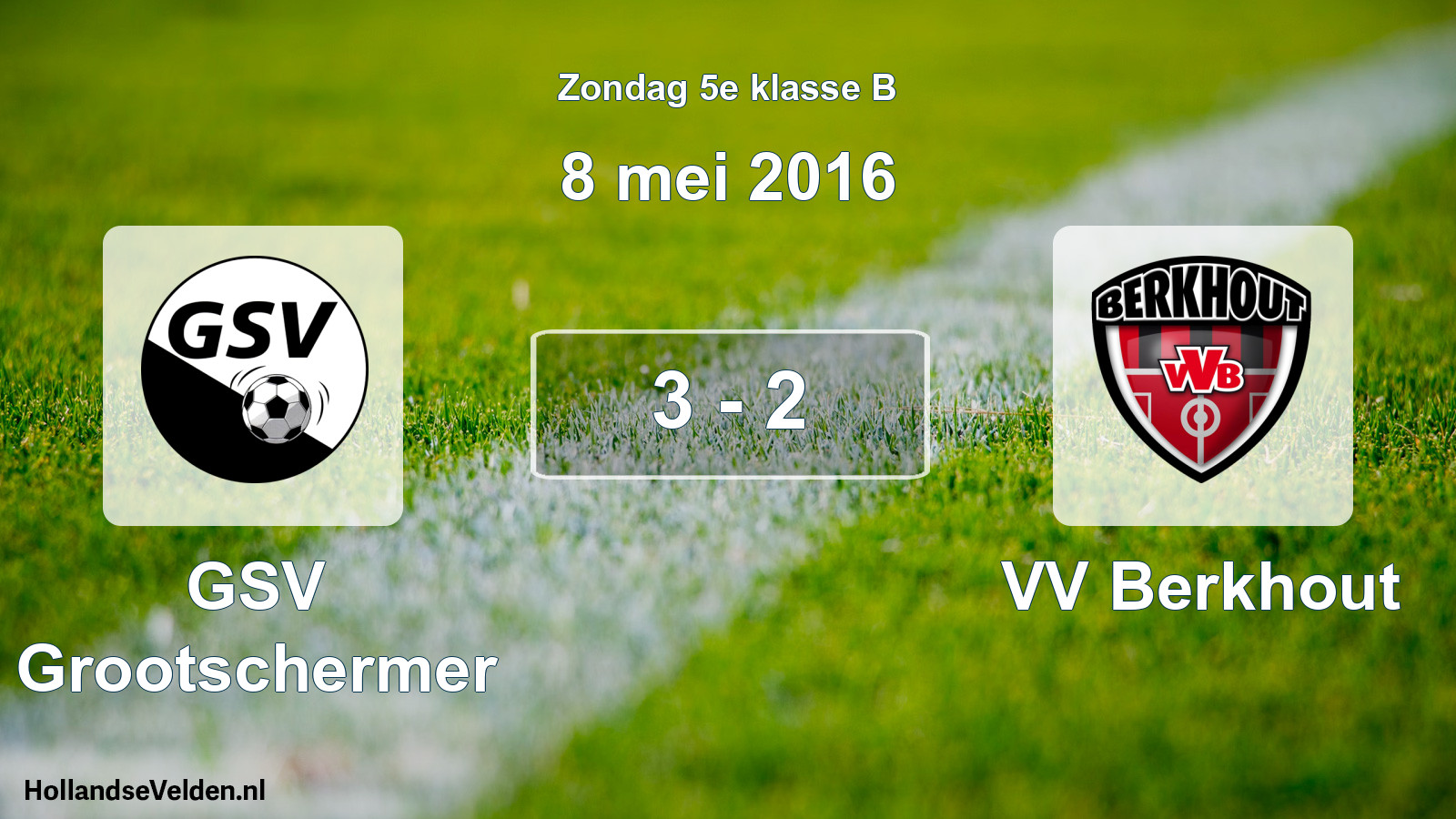 Total number of matches played: GSV Grootschermer - VV Berkhout 3 - 2 (8 May 2016)