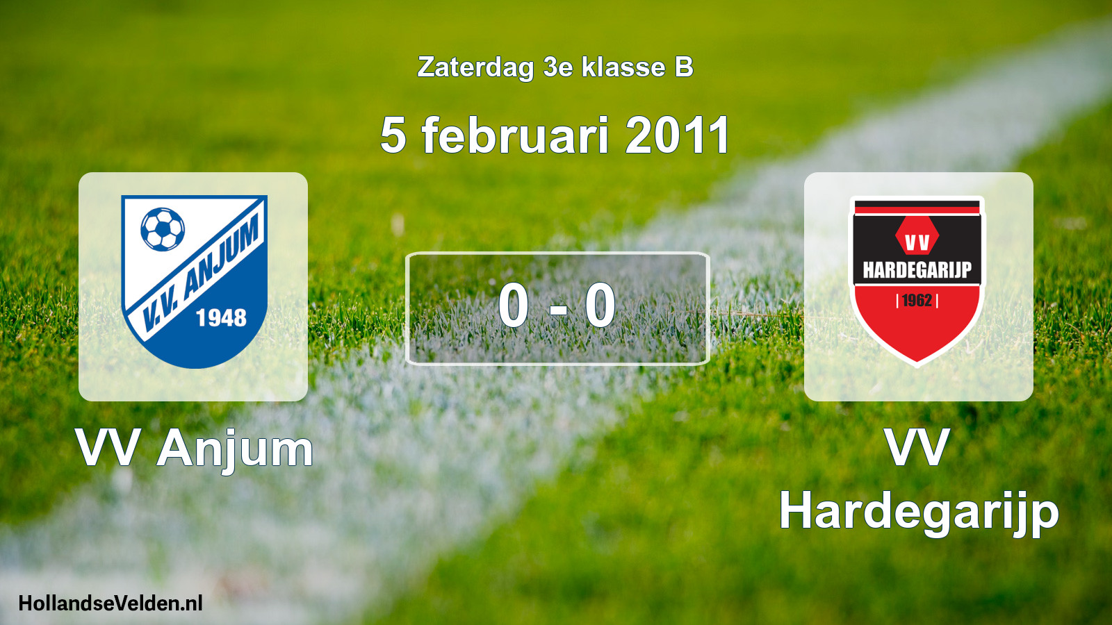 Total number of matches played: VV Anjum - VV Hardegarijp 0 - 0 (5 February 2011)