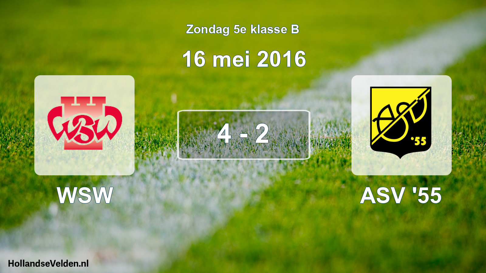 Total number of matches played: WSW - ASV '55 4 - 2 (16 May 2016)