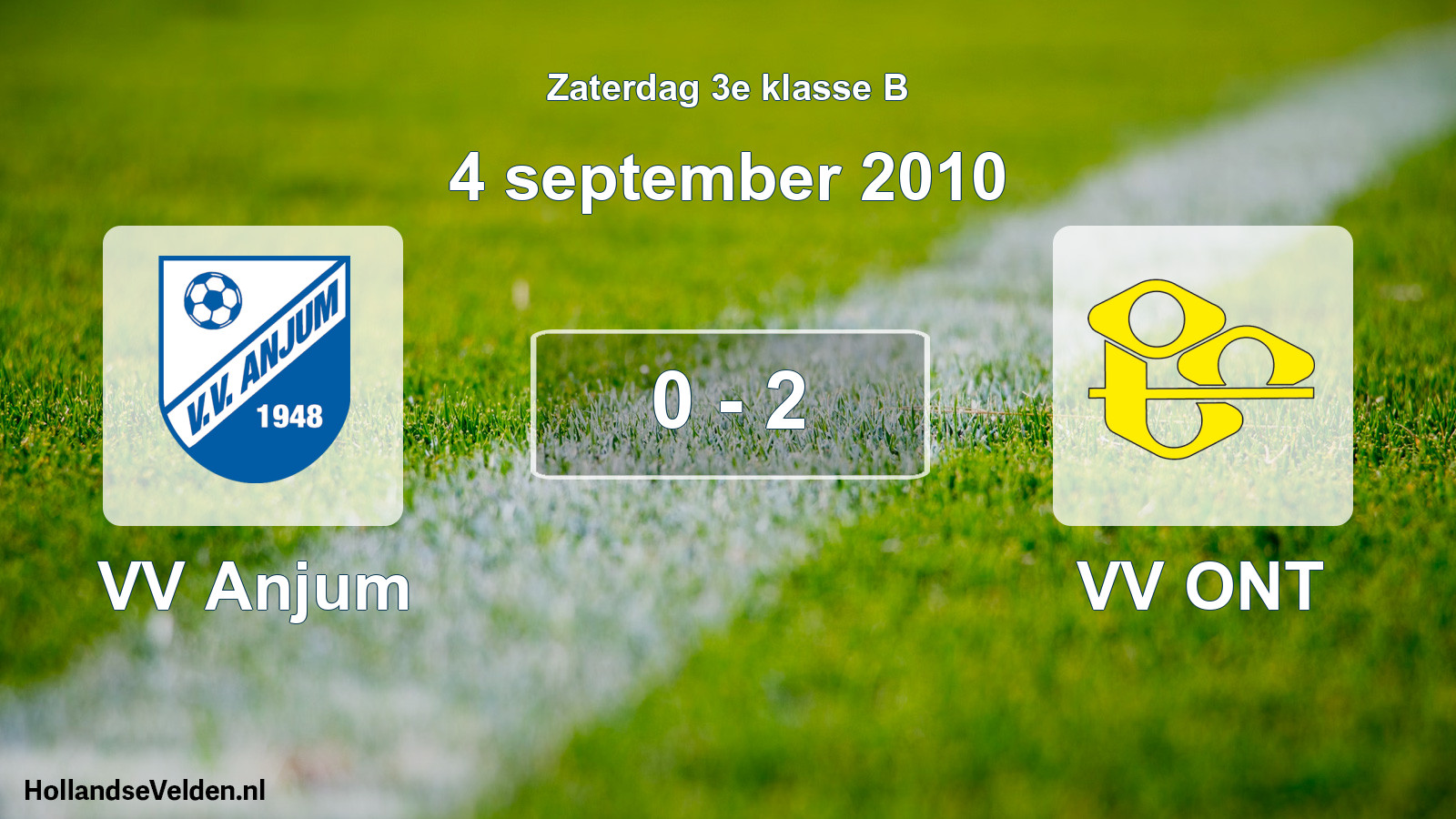 Total number of matches played: VV Anjum - VV ONT 0 - 2 (4 September 2010)